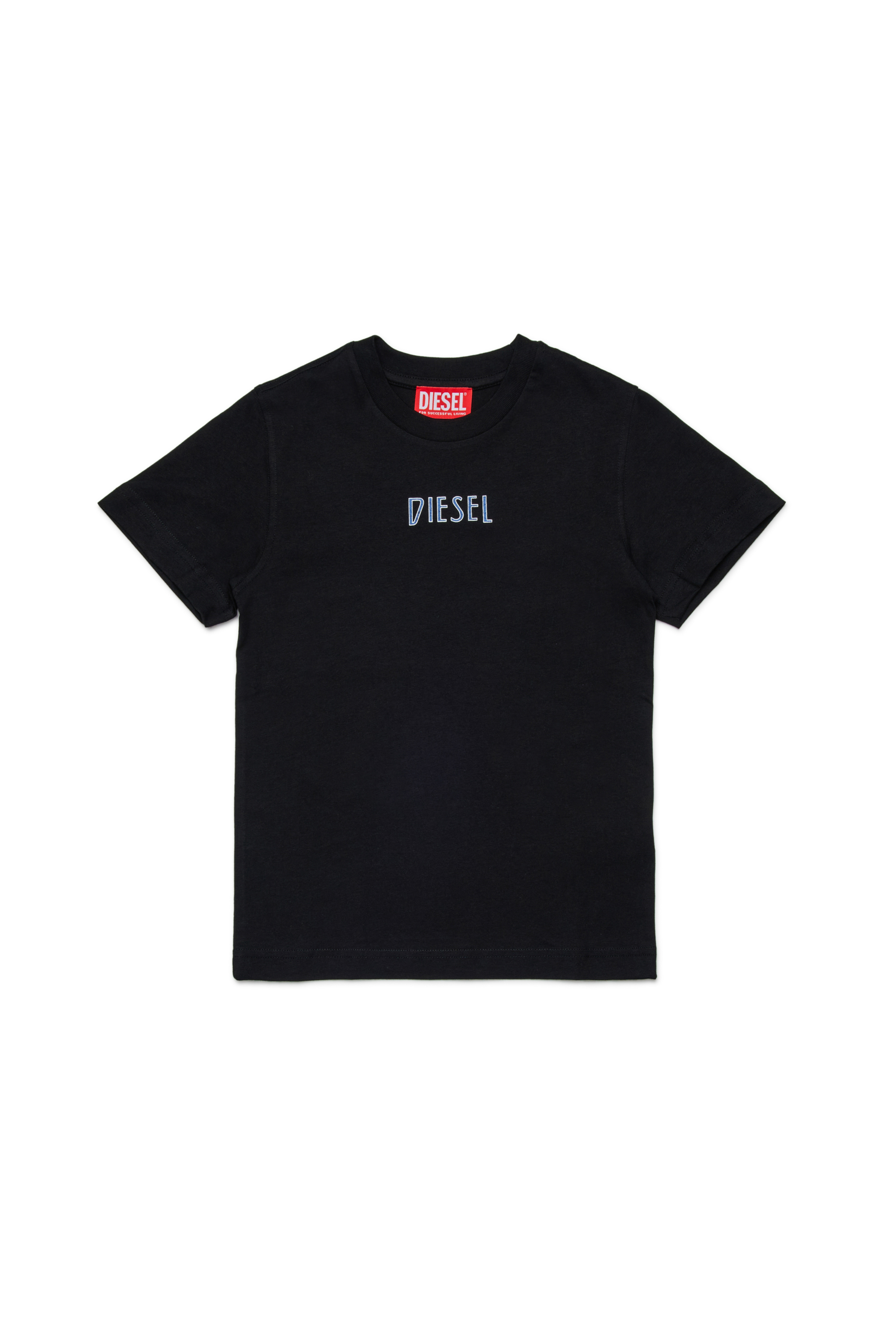 Diesel - TJUSTL31, T-shirt in cotone con logo Uomo in Nero - 1