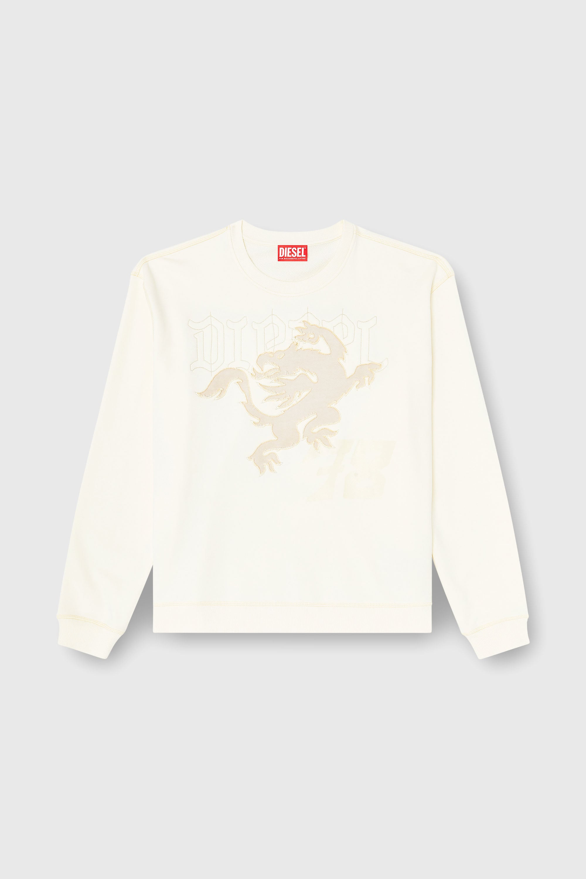 Diesel - S-NORM-AA3, Felpa con ricamo e stampa Uomo in Bianco - 2