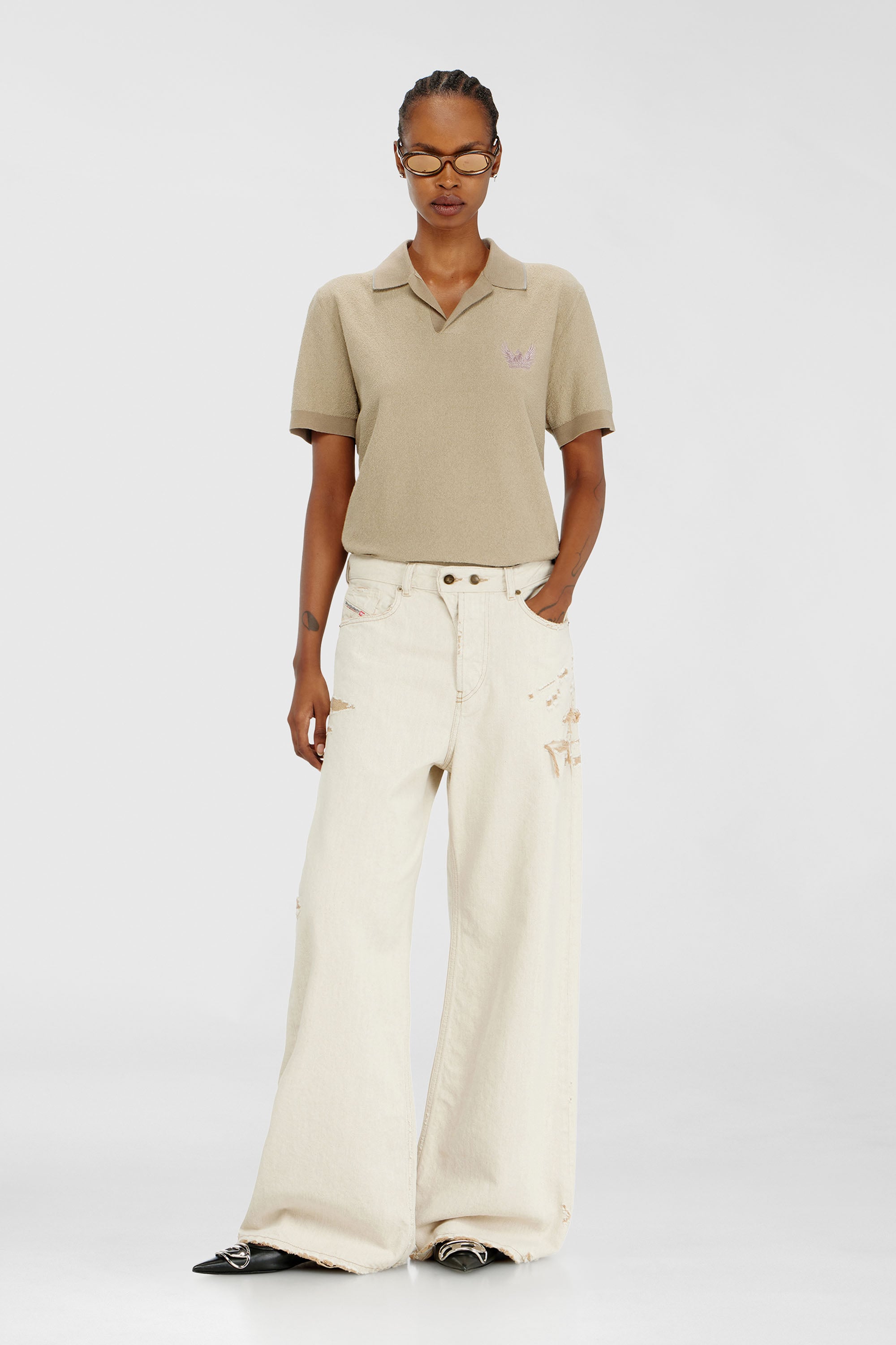 Diesel - Relaxed Jeans 1996 D-Sire 09P89 Donna, Beige - Image 1