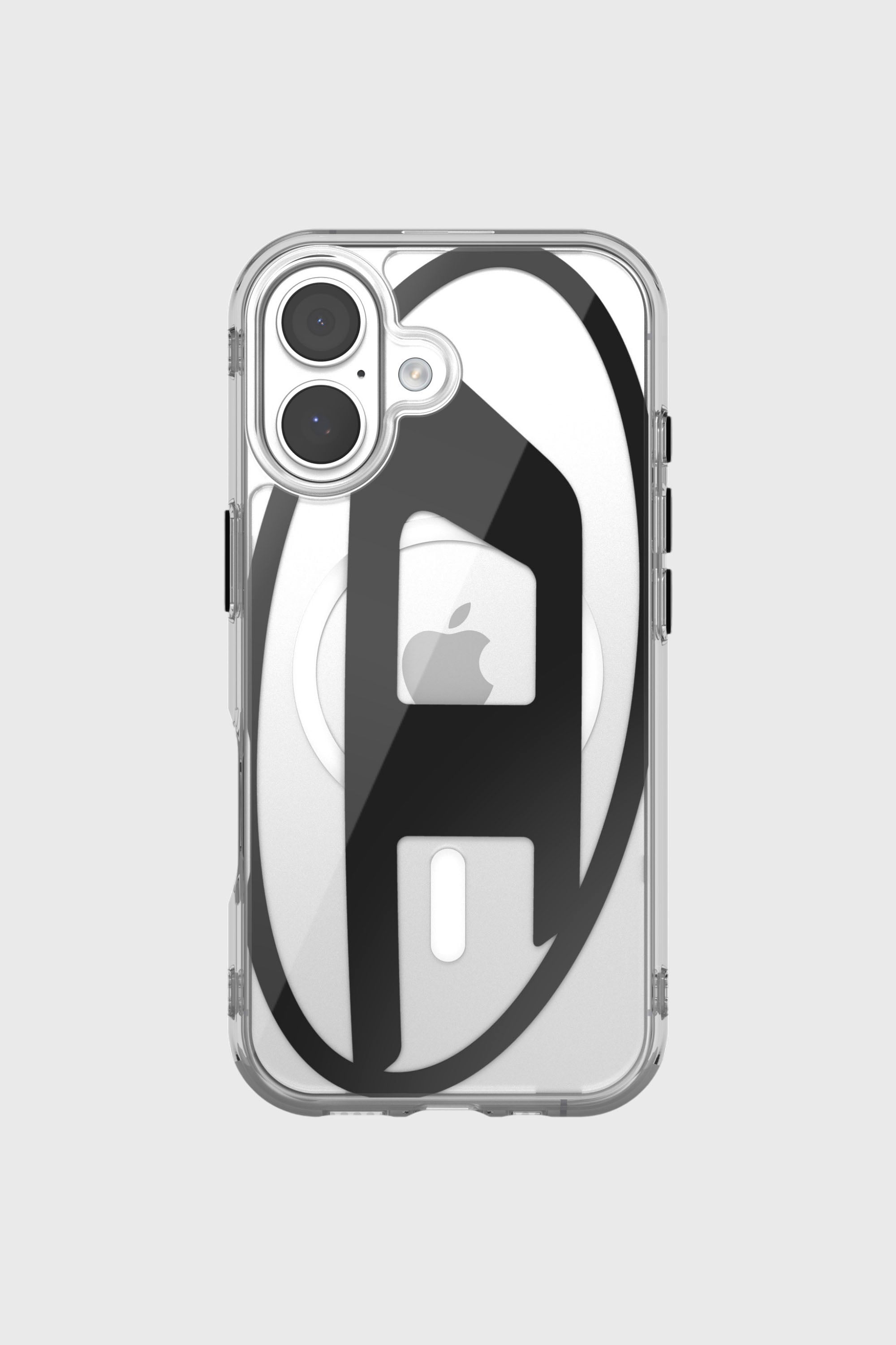 Diesel - 60415 AOP CASE, Custodia metallica Oval D con Magsafe per iPhone 17 Unisex in Nero - 2