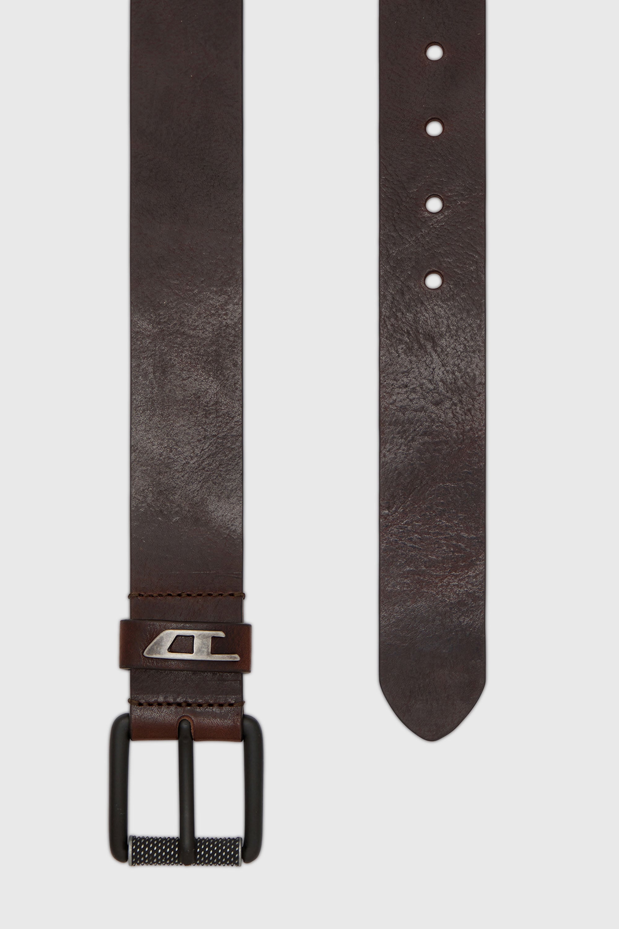 Diesel - B-DAVE II, Cintura 3.5 cm in pelle lucida con passante con logo Uomo in Marrone - 2