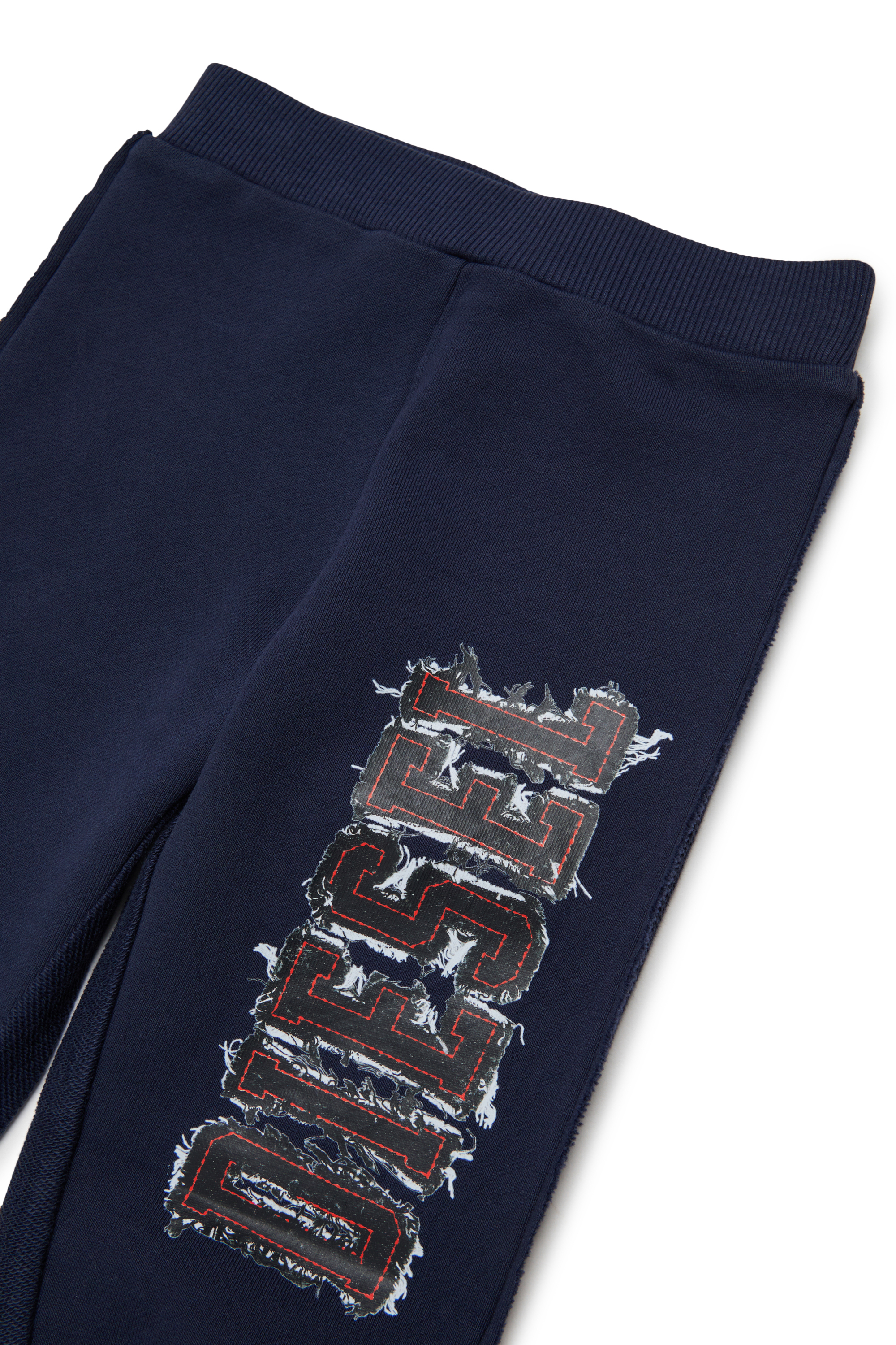 Diesel - PEANSB, Pantaloni da tuta con logo effetto sfrangiato Uomo in Blu - 3