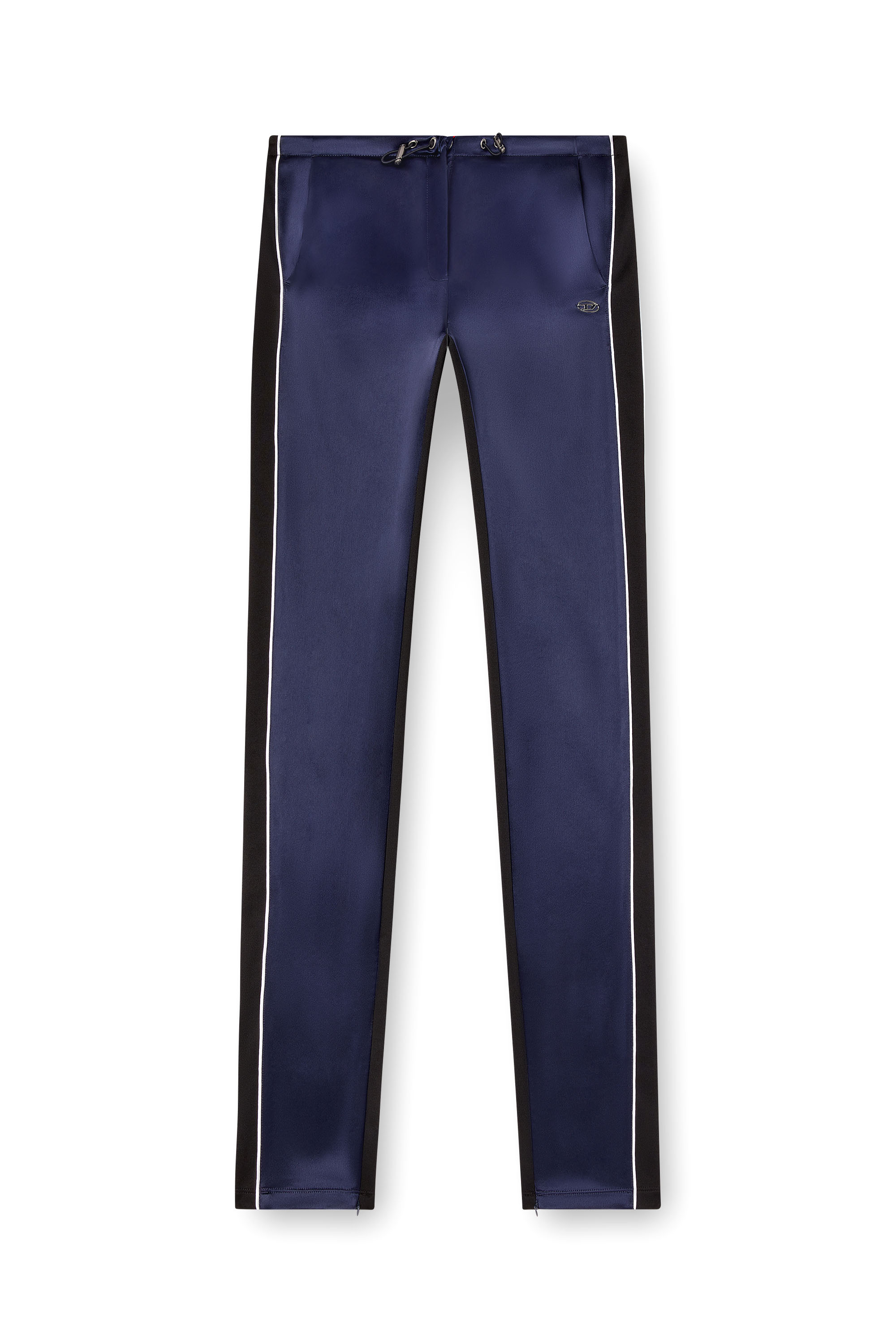 Diesel - P-ROUD, Pantaloni tuta in raso e maglia con piping Donna in Blu - 3