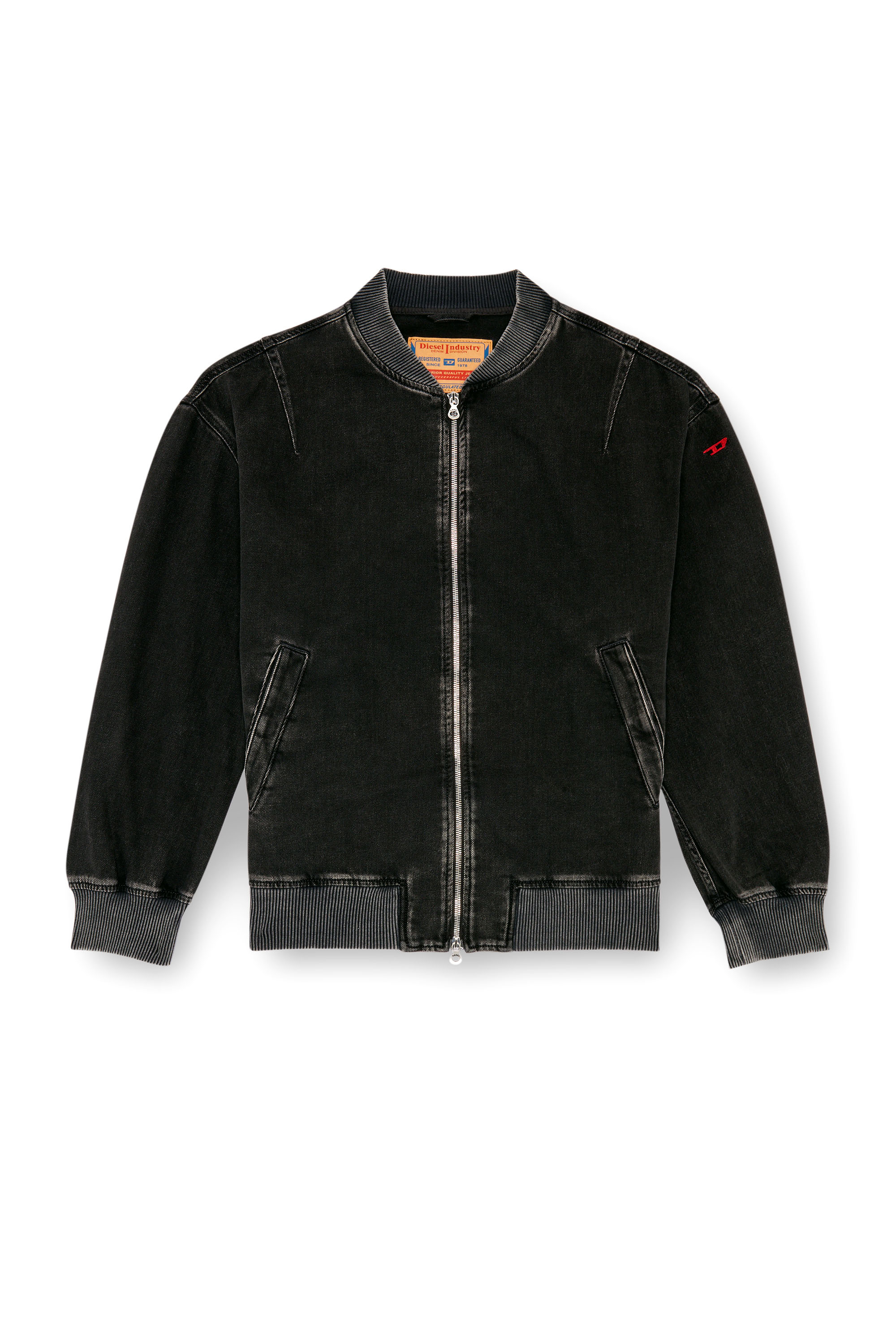 Diesel - D-VINZ, Bomber in denim lavaggio clean Uomo in Nero - 3