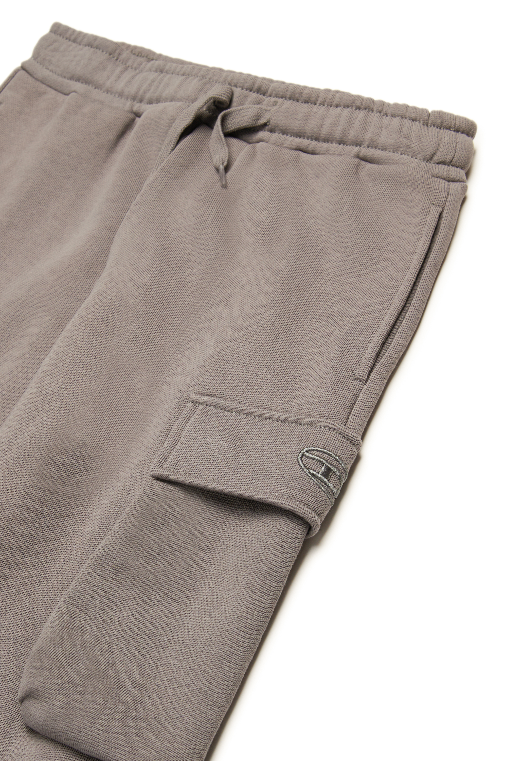 Diesel - PLEKOX, Pantaloni tuta cargo con ricamo Oval D Uomo in Grigio - 3