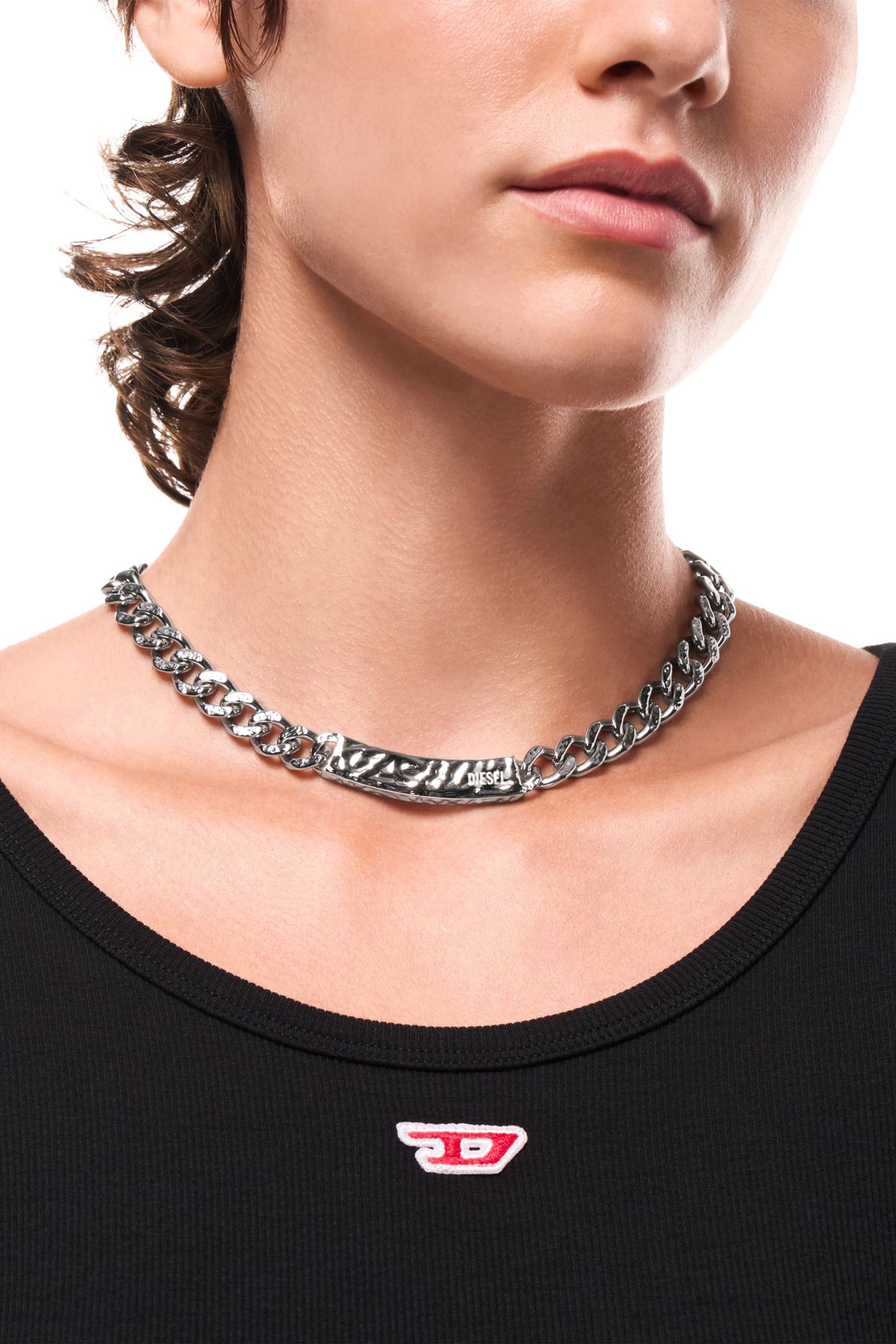 Diesel - DX1733040, Collana a catena in acciaio inox Unisex in Argento - 3
