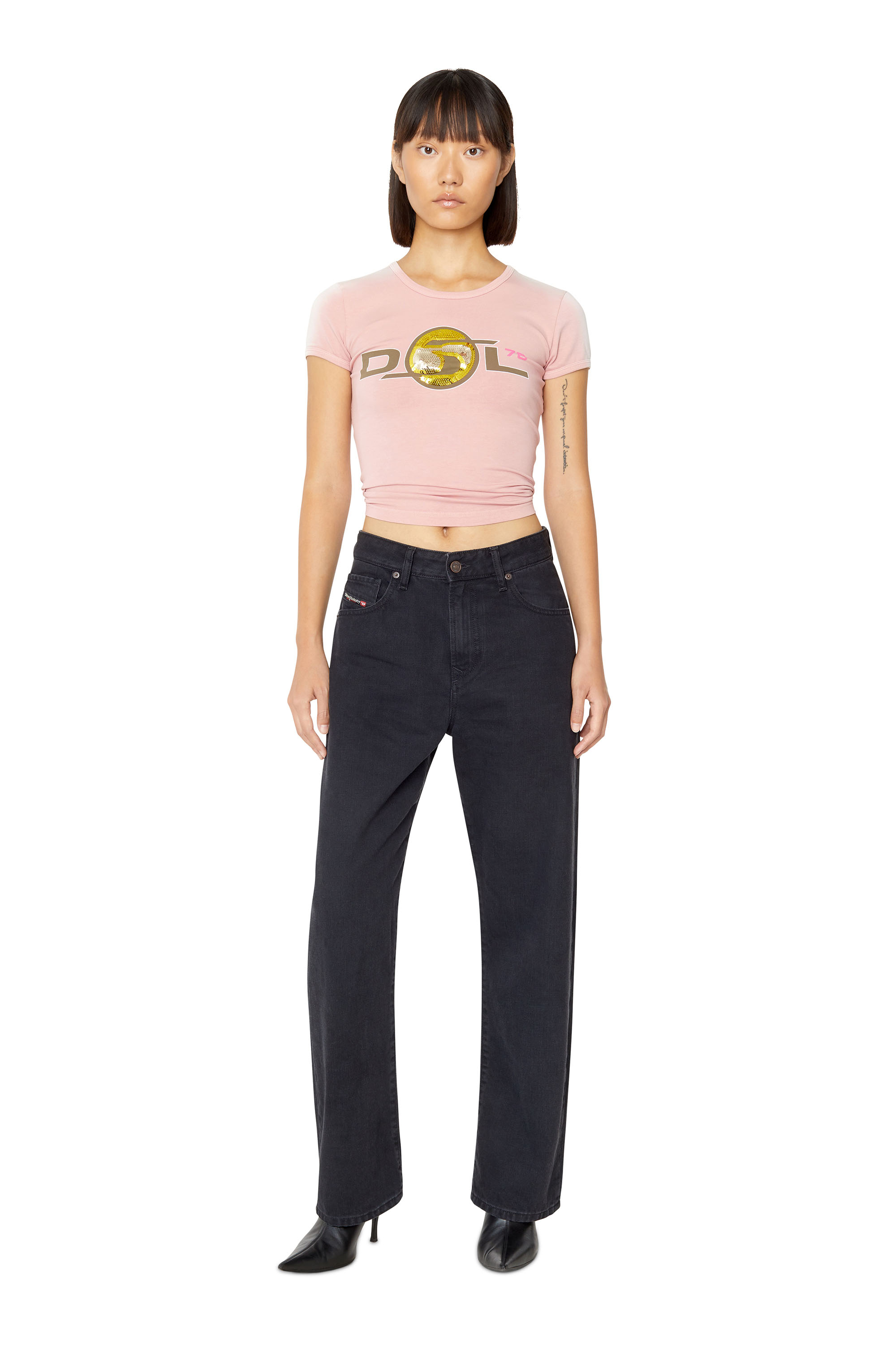 Diesel - Straight Jeans 1999 D-Reggy Z09RL Donna, Nero/Grigio scuro - Image 1