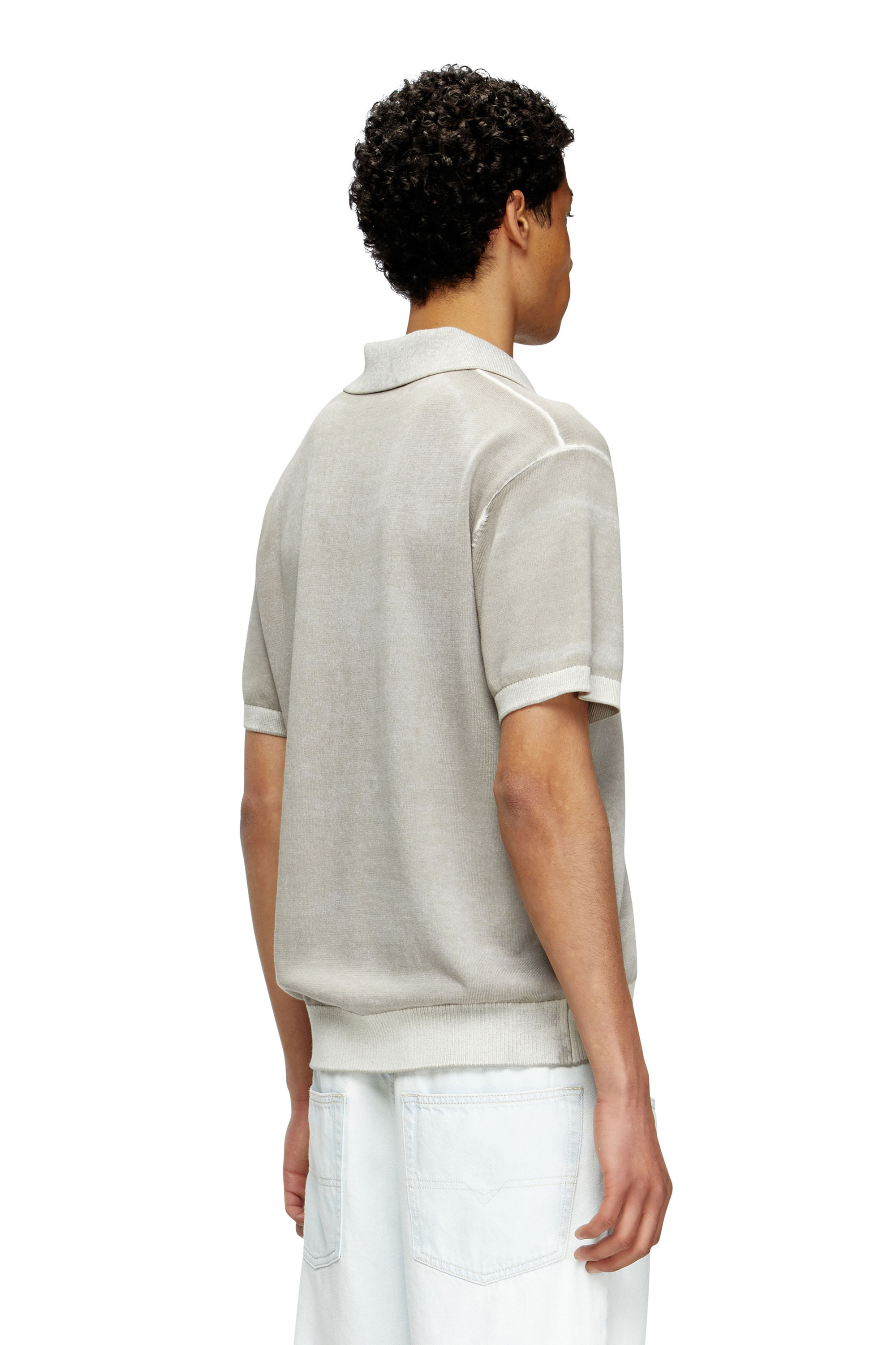 Diesel - K-LORENZO-SS, Maglia polo a maniche corte con stampa interna Uomo in Grigio - 4