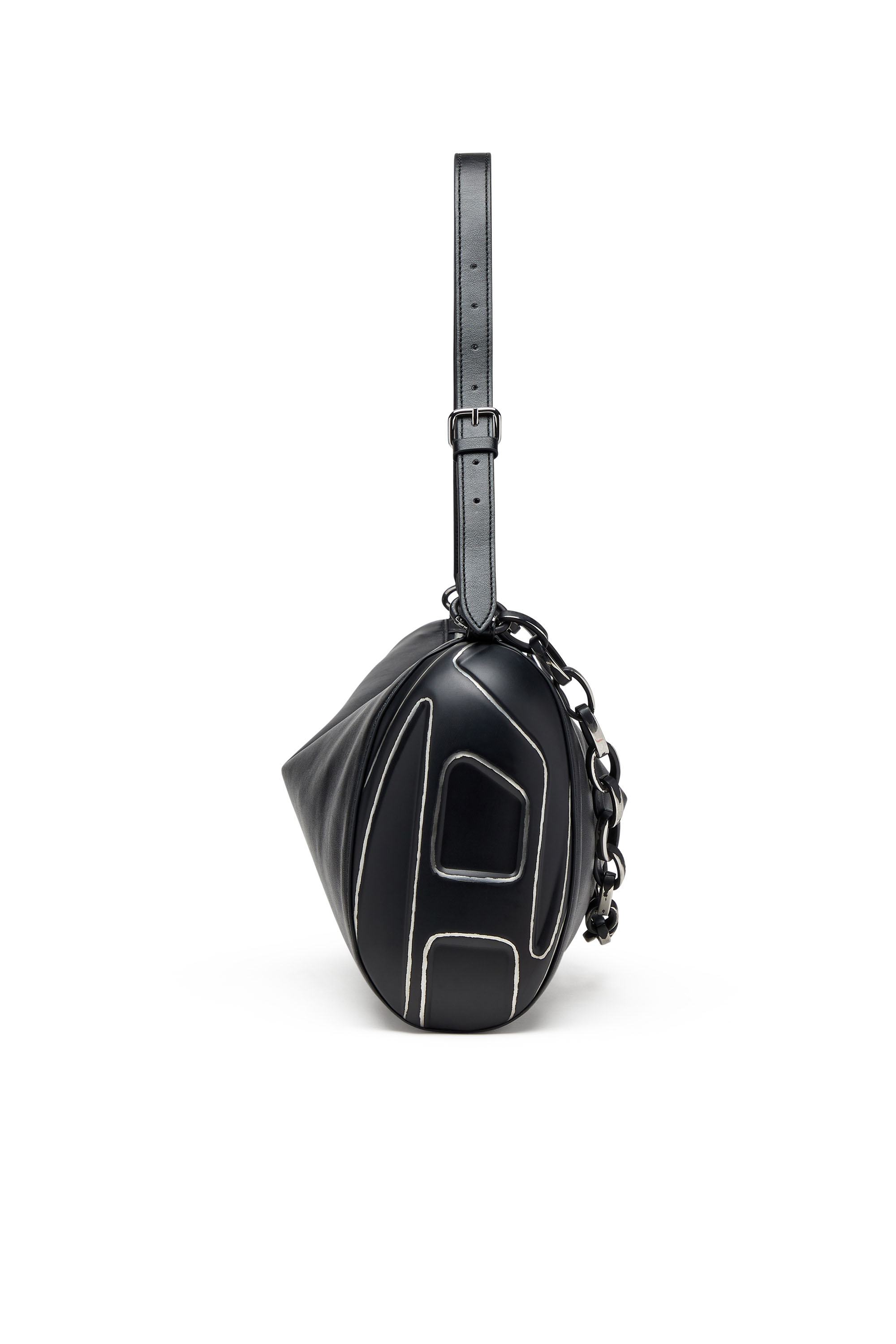 Diesel - LOAD-D SHOULDER BAG X, Load-D-Borsa a spalla in PU laminato spazzolato Unisex in Nero - 4