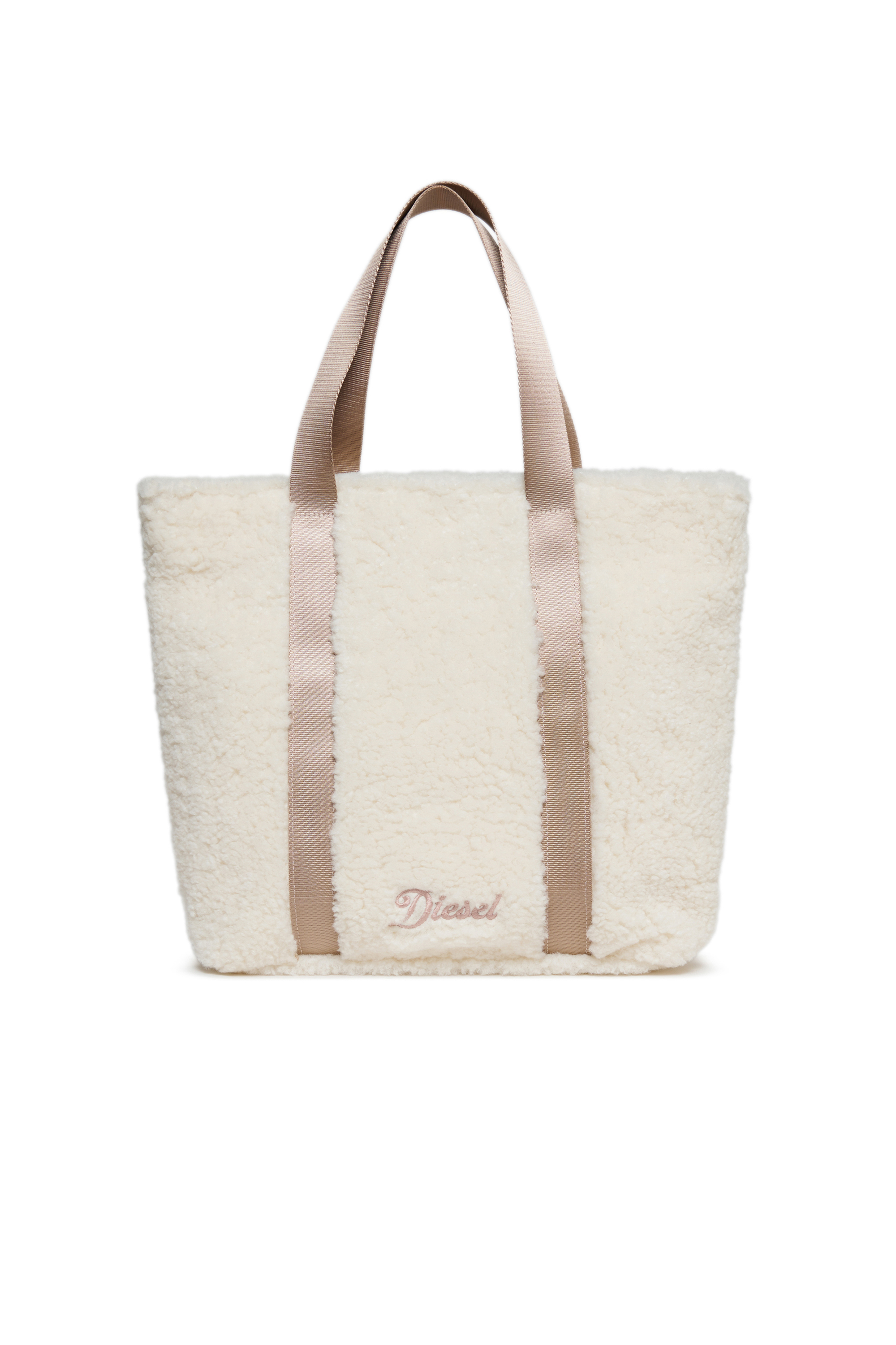Diesel - WIXA, WIXA - Borsa tote in teddy fleece Donna in Bianco - 1