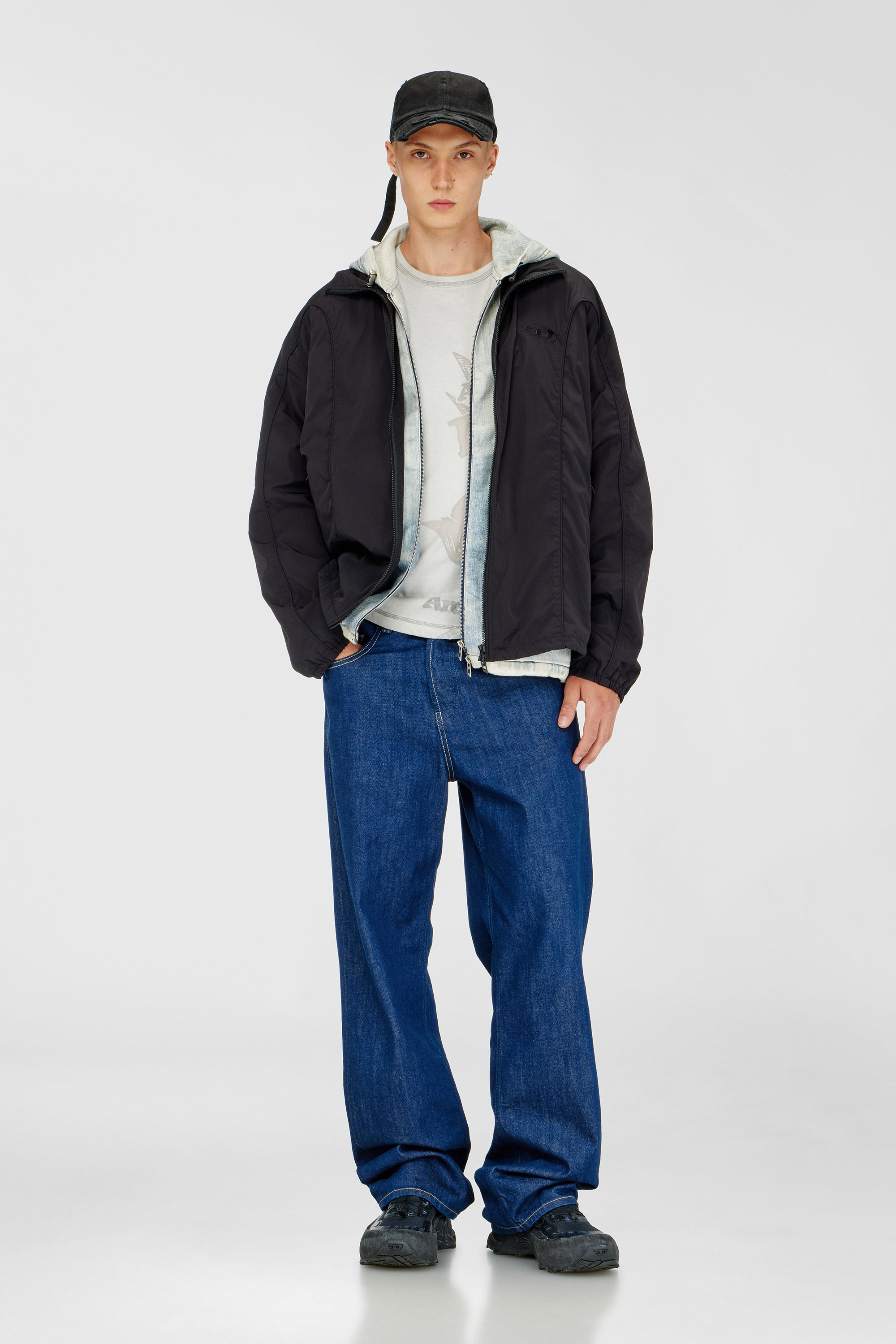 Diesel - C-BIGDOV, Cappellino in twill di cotone con dettagli distressed Uomo in Nero - 4