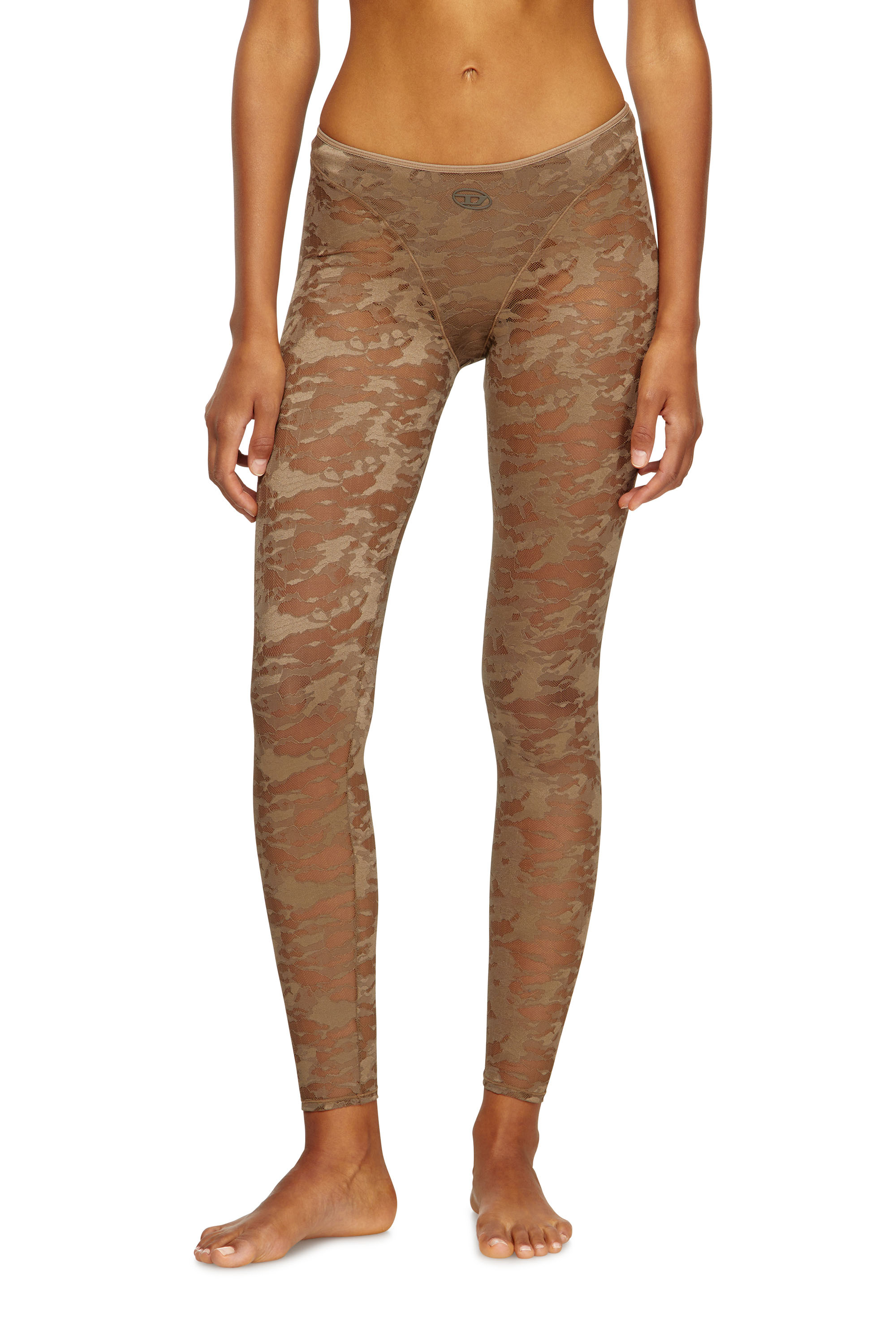 Diesel - CLAIRE-UTLT, Leggings in pizzo camouflage Donna in Marrone - 2