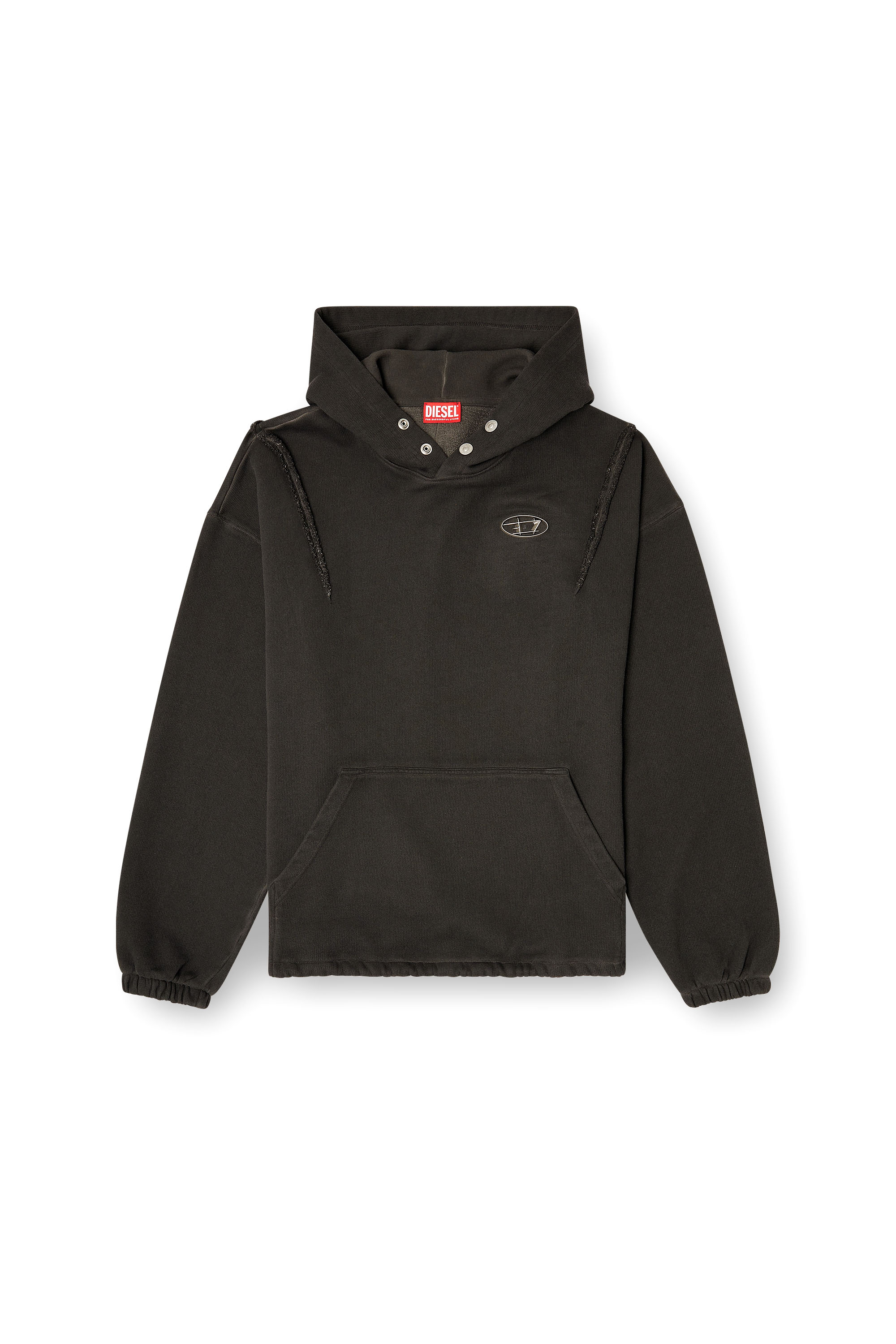 Diesel - S-THUG-HOODIE, Hoodie con effetto sfumato Unisex in Nero - 2