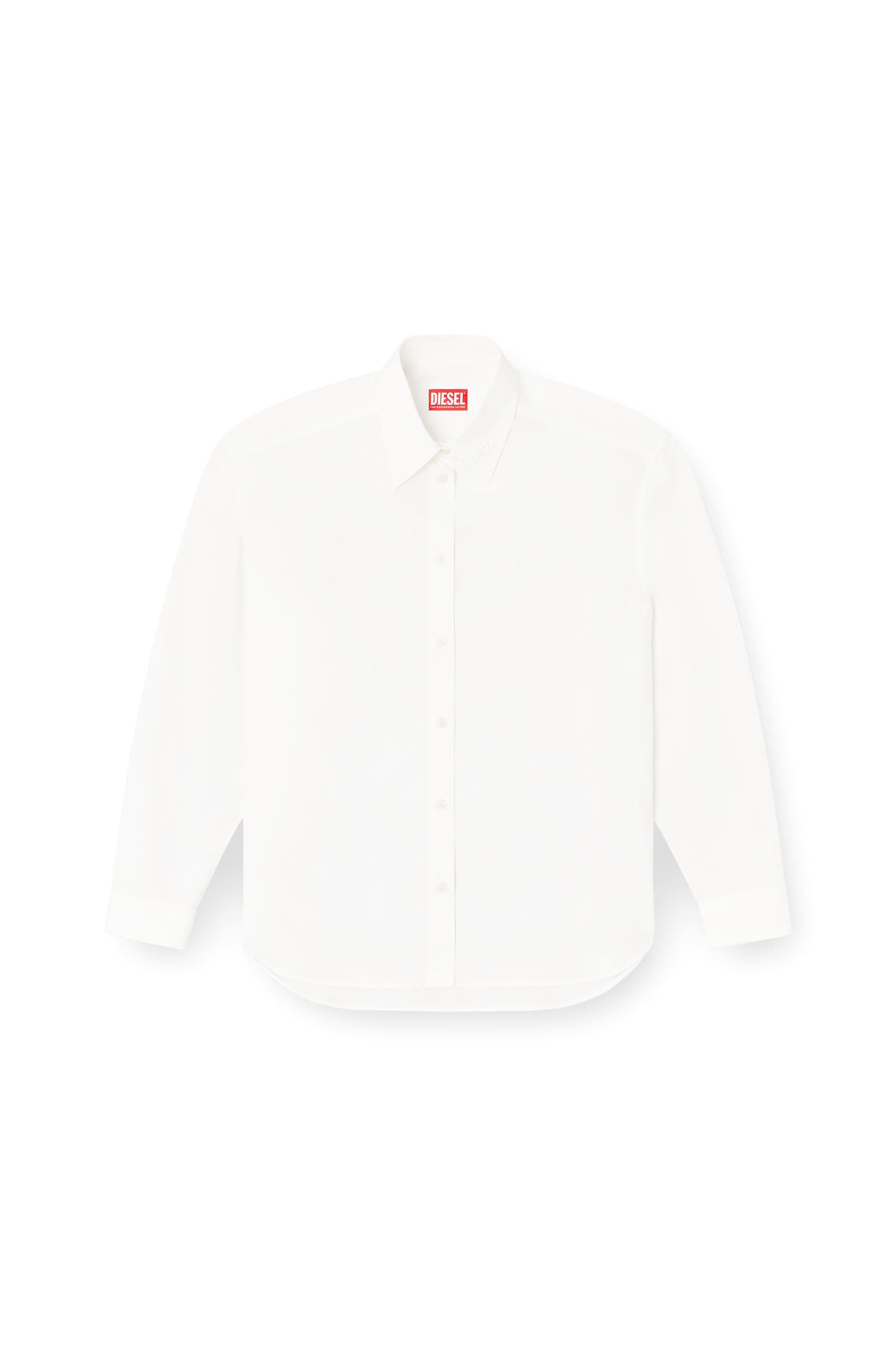 Diesel - S-SIMPLY-C-WN-R1, Camicia boyfriend con logo Oval D Donna in Bianco - 3