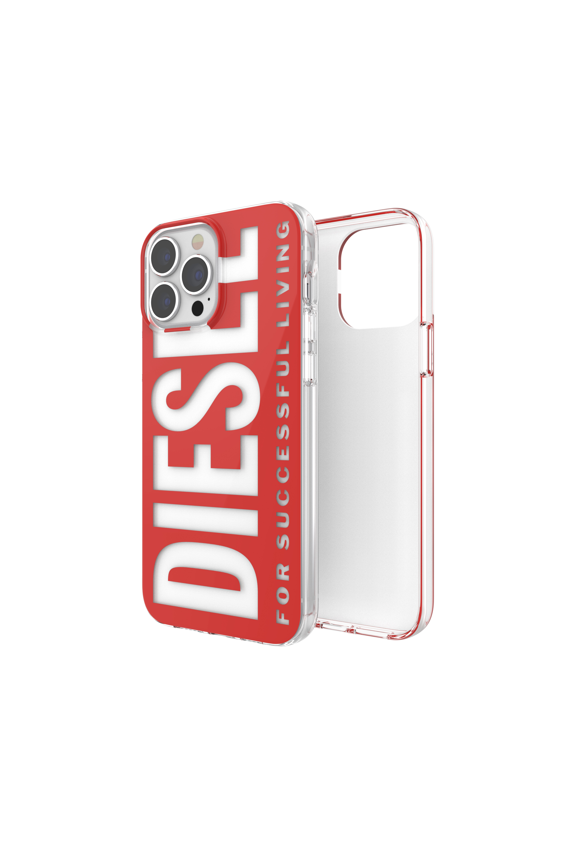Diesel - 47204 STANDARDASE, Cover translucida in TPU per iPhone 13 Pro Max Unisex in Rosso - 1
