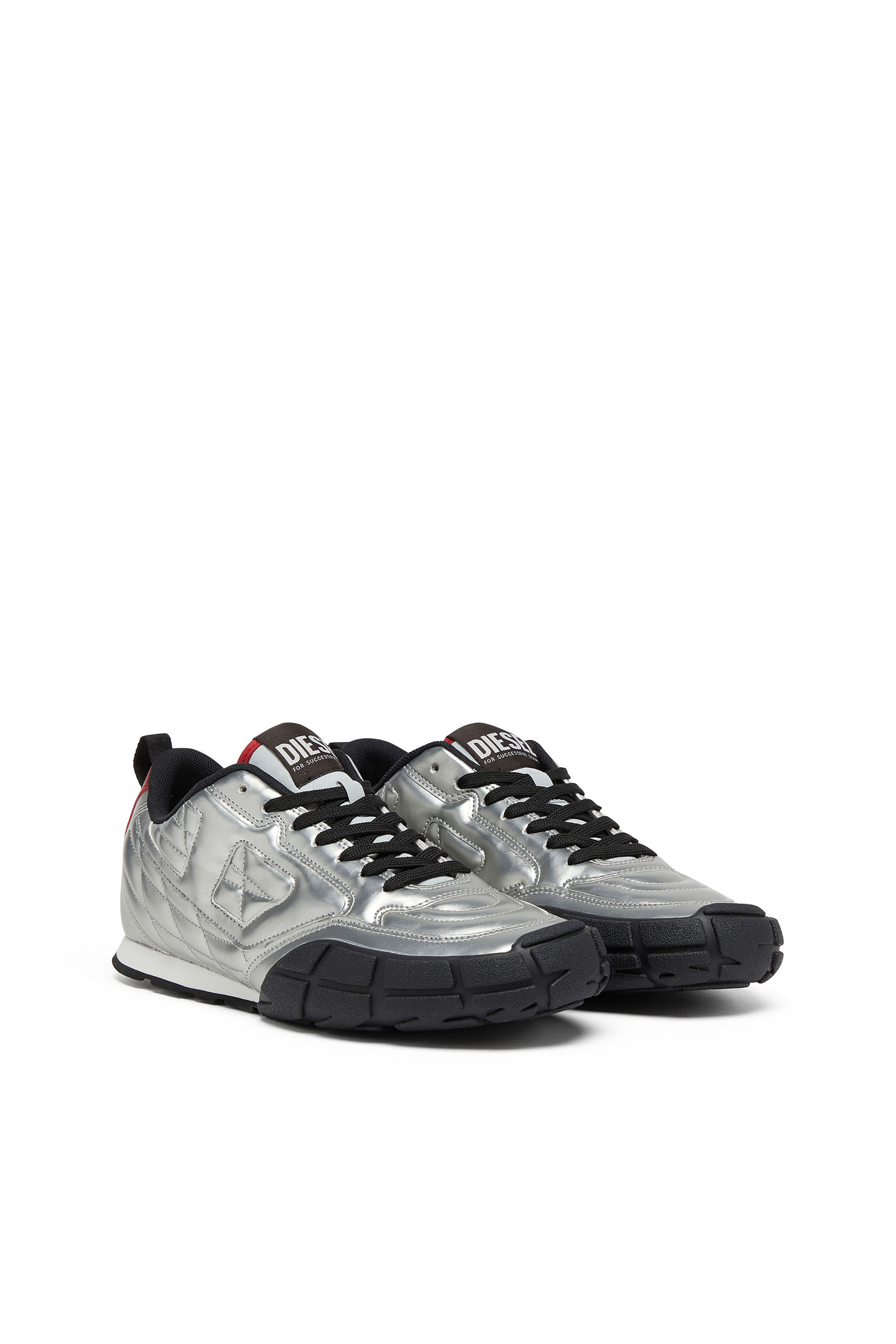 Diesel - S-PAGODHA LOW, S-Pagodha-Sneaker metallizzate trapuntate Uomo in Argento - 2