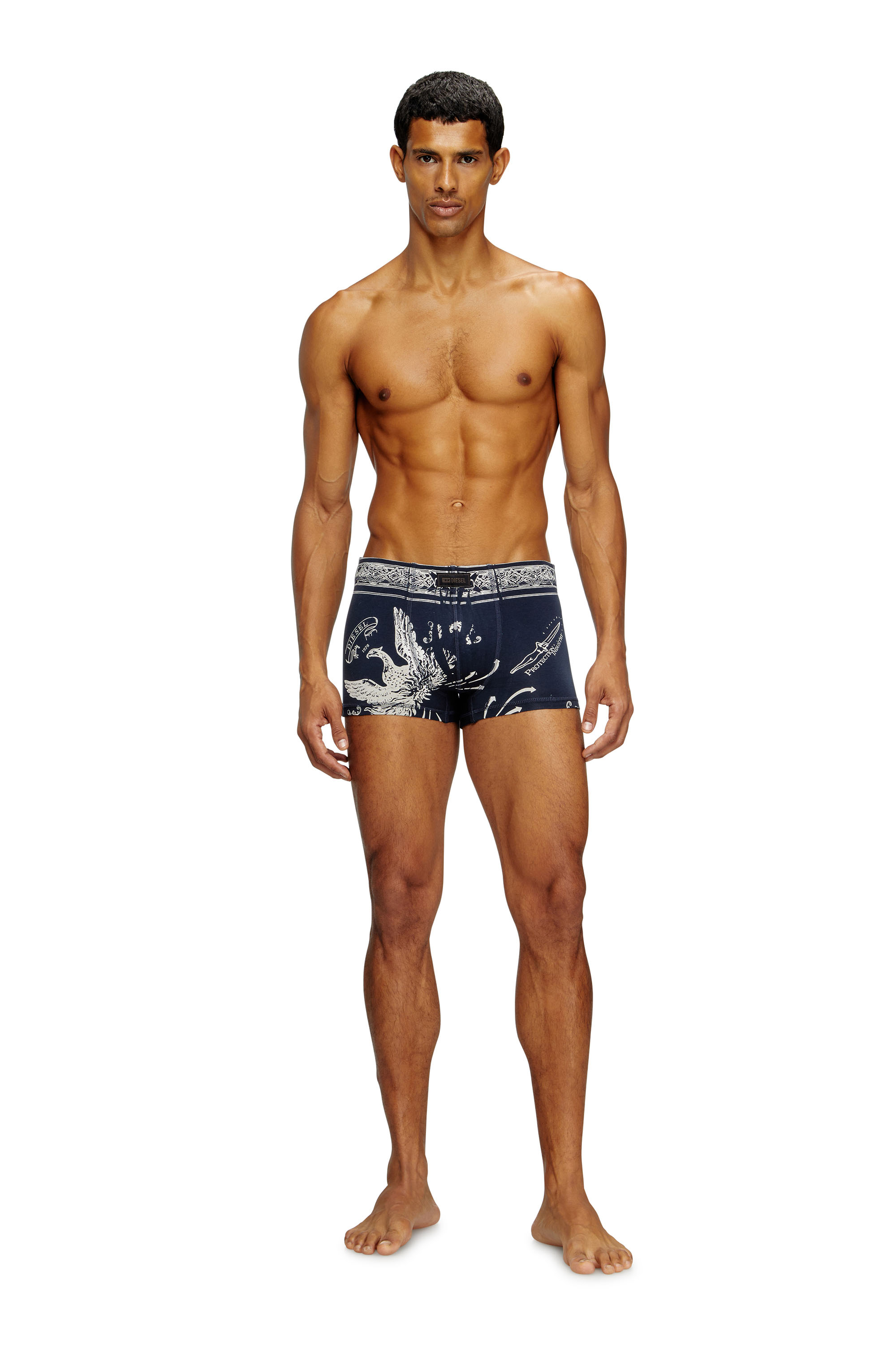 Diesel - DAMIEN-UTLT, Boxer con stampa Phoenix Uomo in Blu - 3