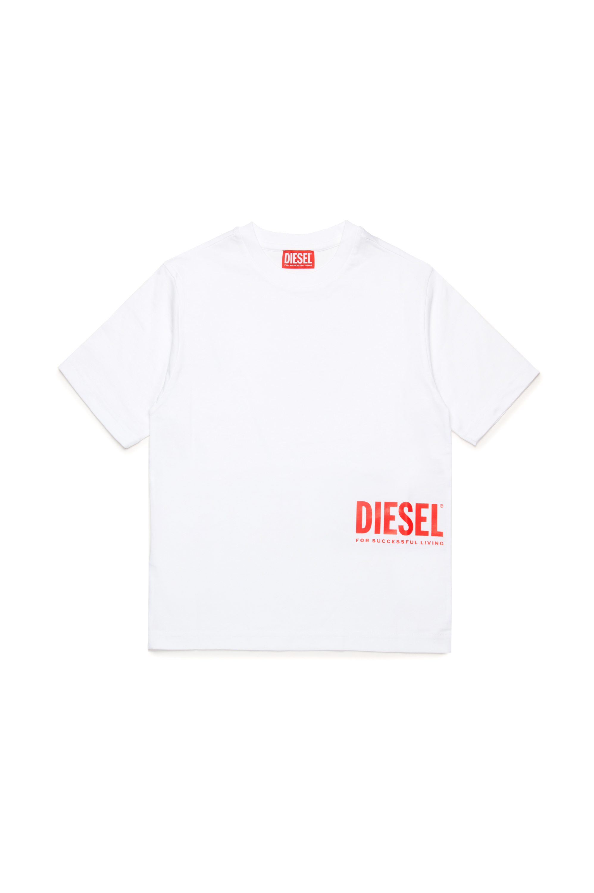 Diesel - MTFIND OVER, T-shirt con logo Biscotto Uomo in Bianco - 1