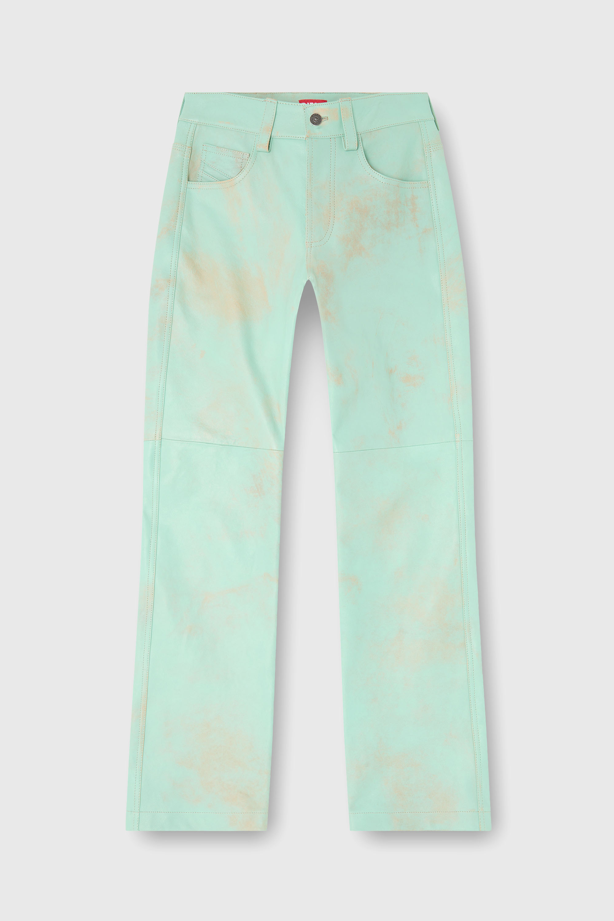 Diesel - L-POCKA, Pantaloni in pelle lavorata Donna in Verde - 2