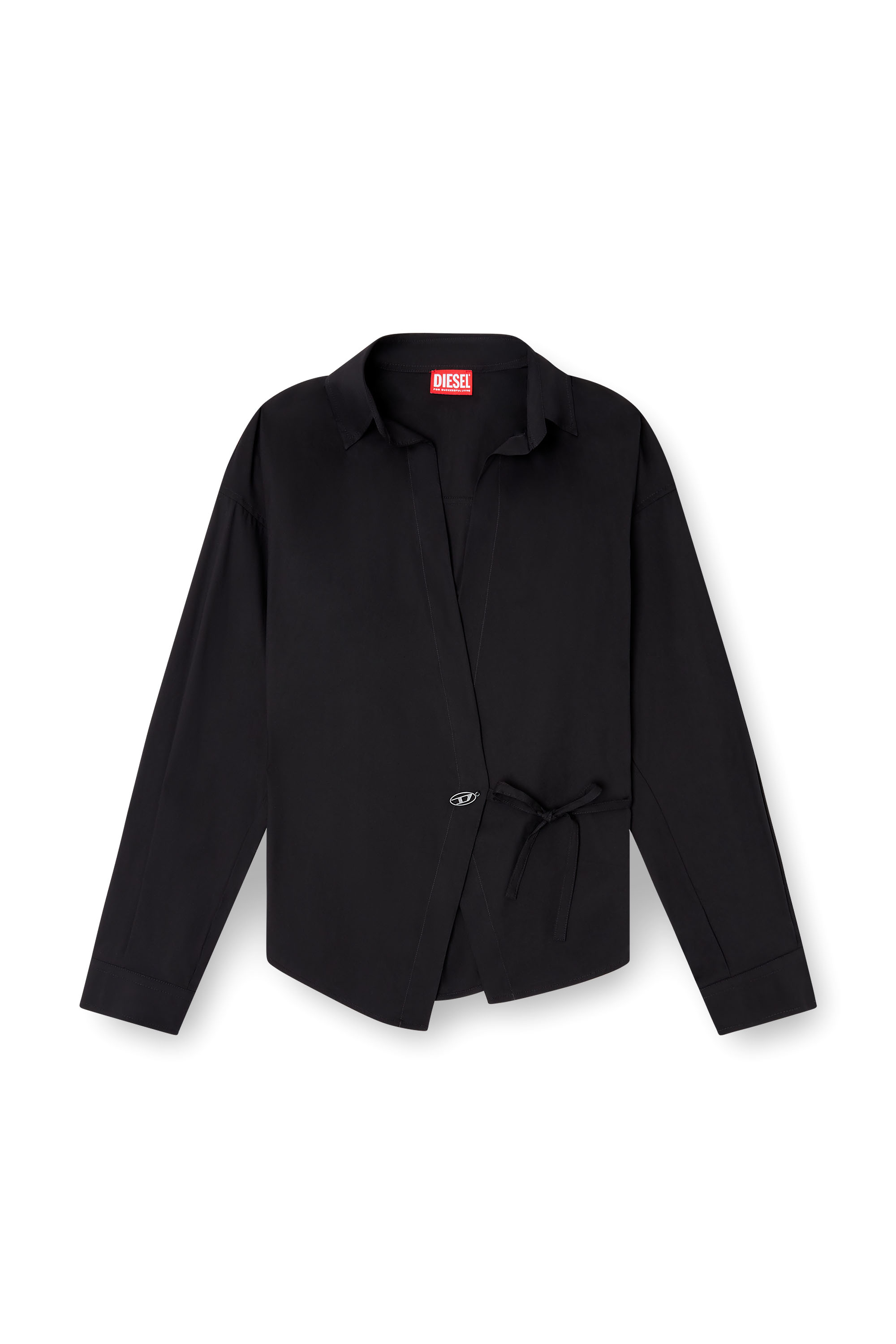 Diesel - C-DELPHI, Camicia a portafoglio con charm logo Donna in Nero - 2