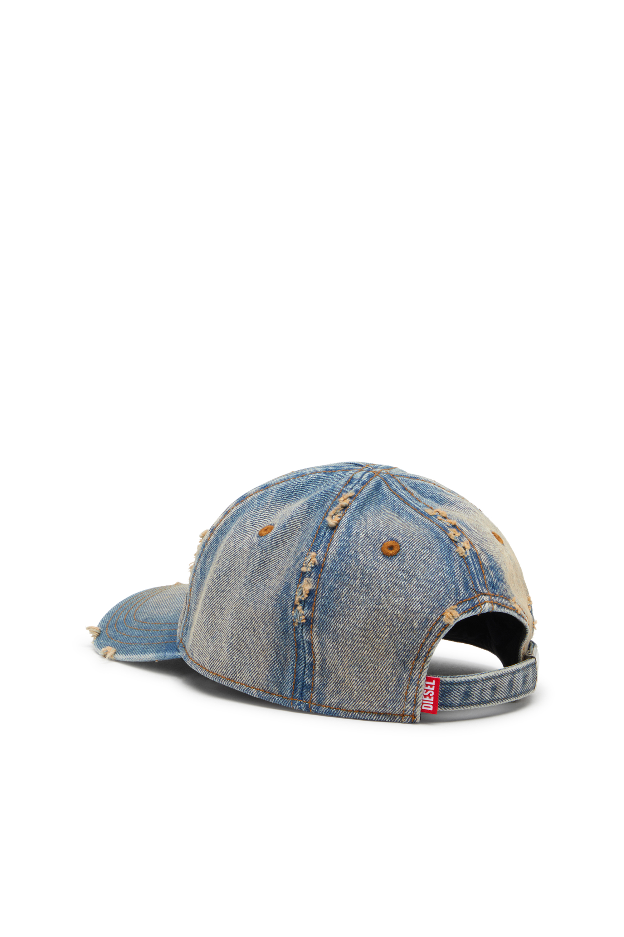 Diesel - C-ENIC, Cappellino in denim con dettagli sfrangiati e logo ricamato Uomo in Blu - 2