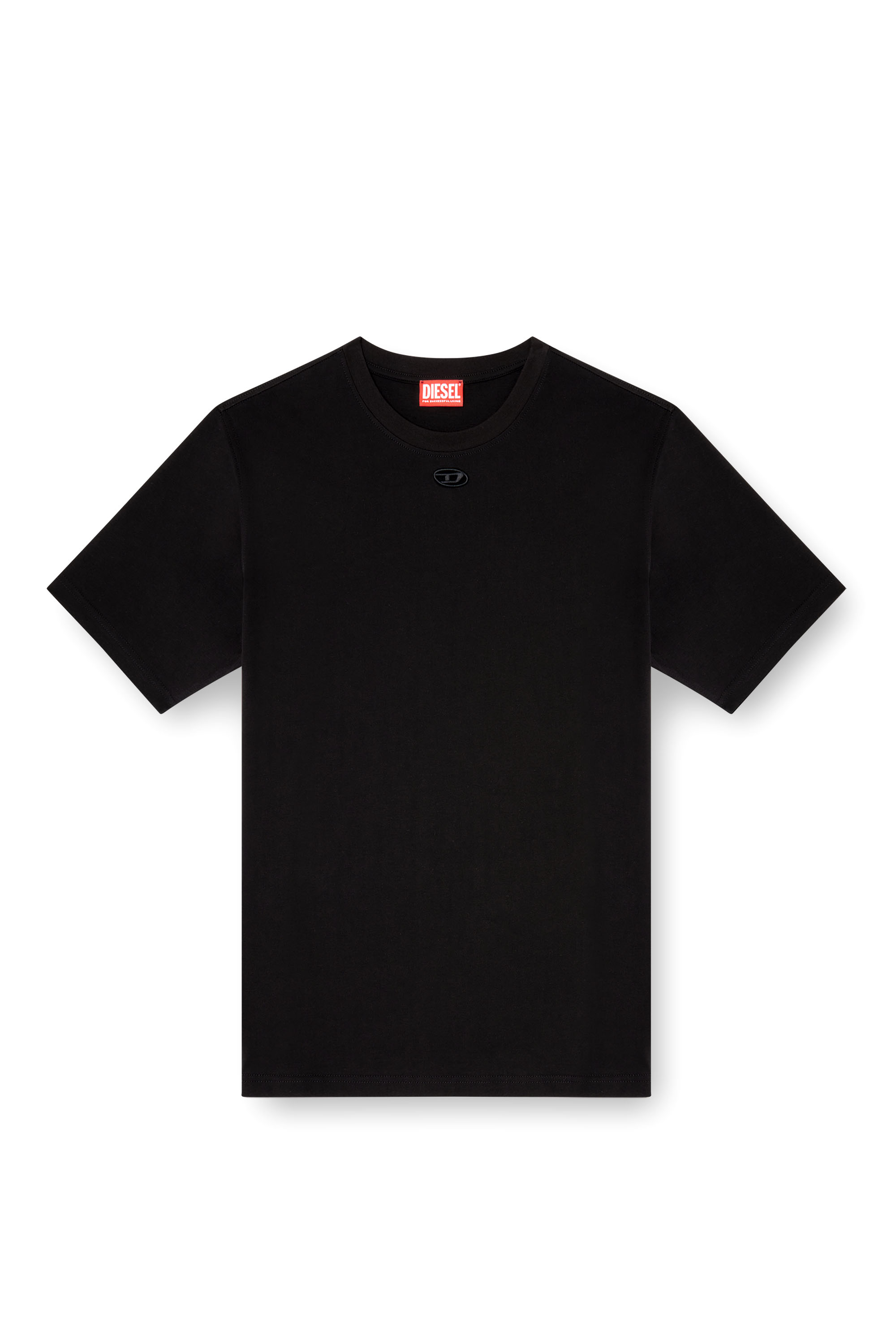 Diesel - T-ADJUST-MAREY, T-shirt con logo Oval D cut-out Uomo in Nero - 3