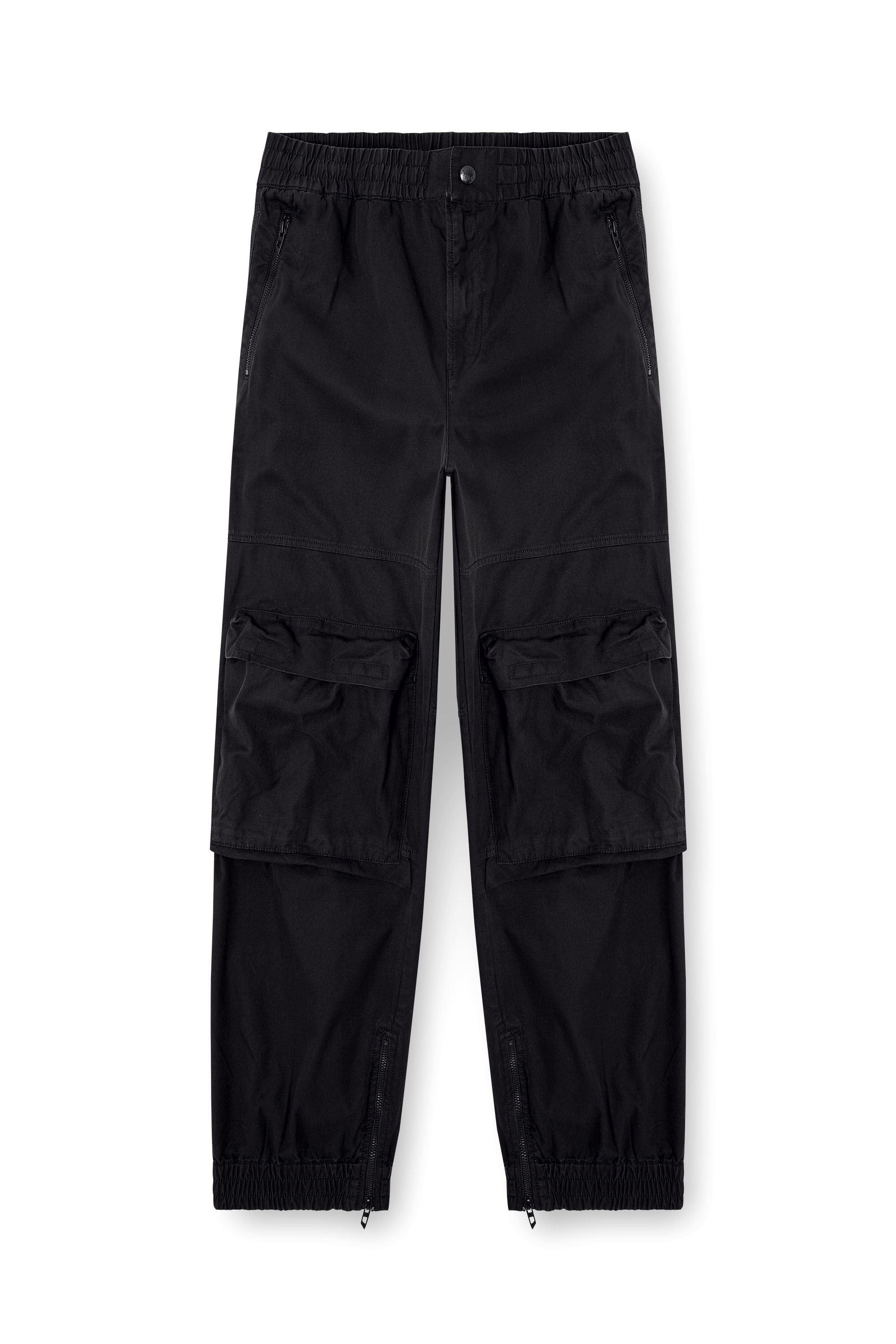 Diesel - P-BEECK, Pantaloni cargo in twill di cotone Uomo in Nero - 2
