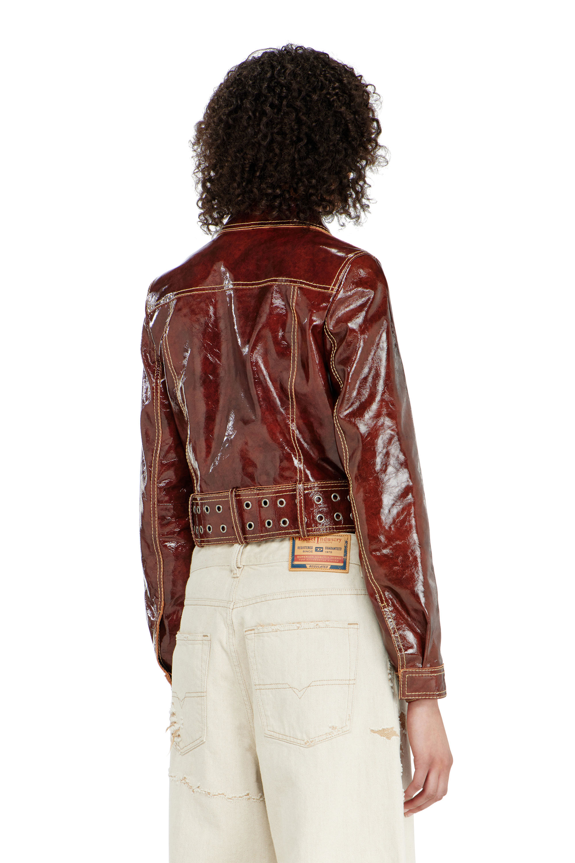 Diesel - L-EGEND, Giacca in vernice con cintura larga Donna in ToBeDefined - 4