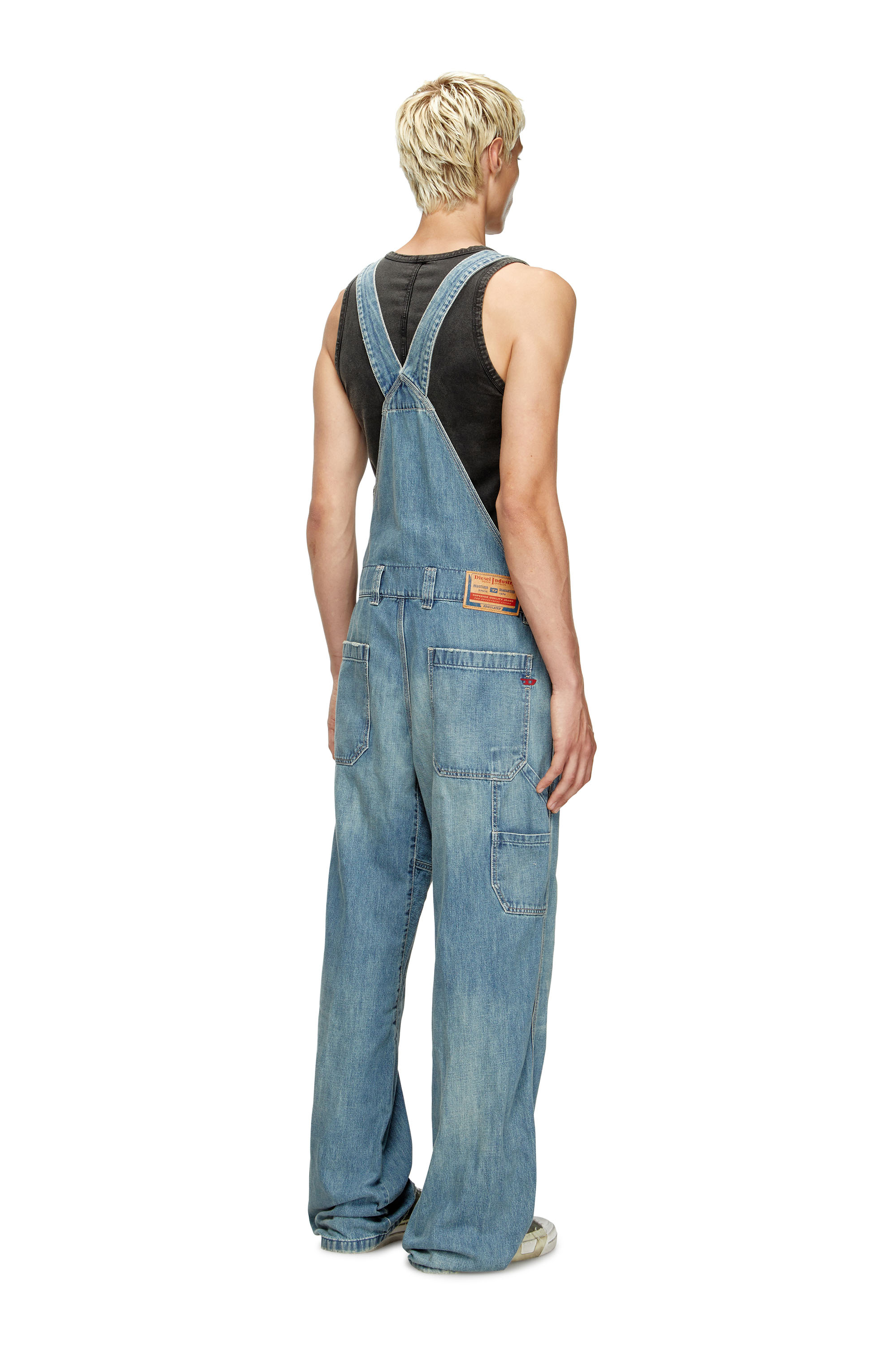 Diesel - D-FRAMU-U, Salopette in denim utility Unisex in Blu - 4
