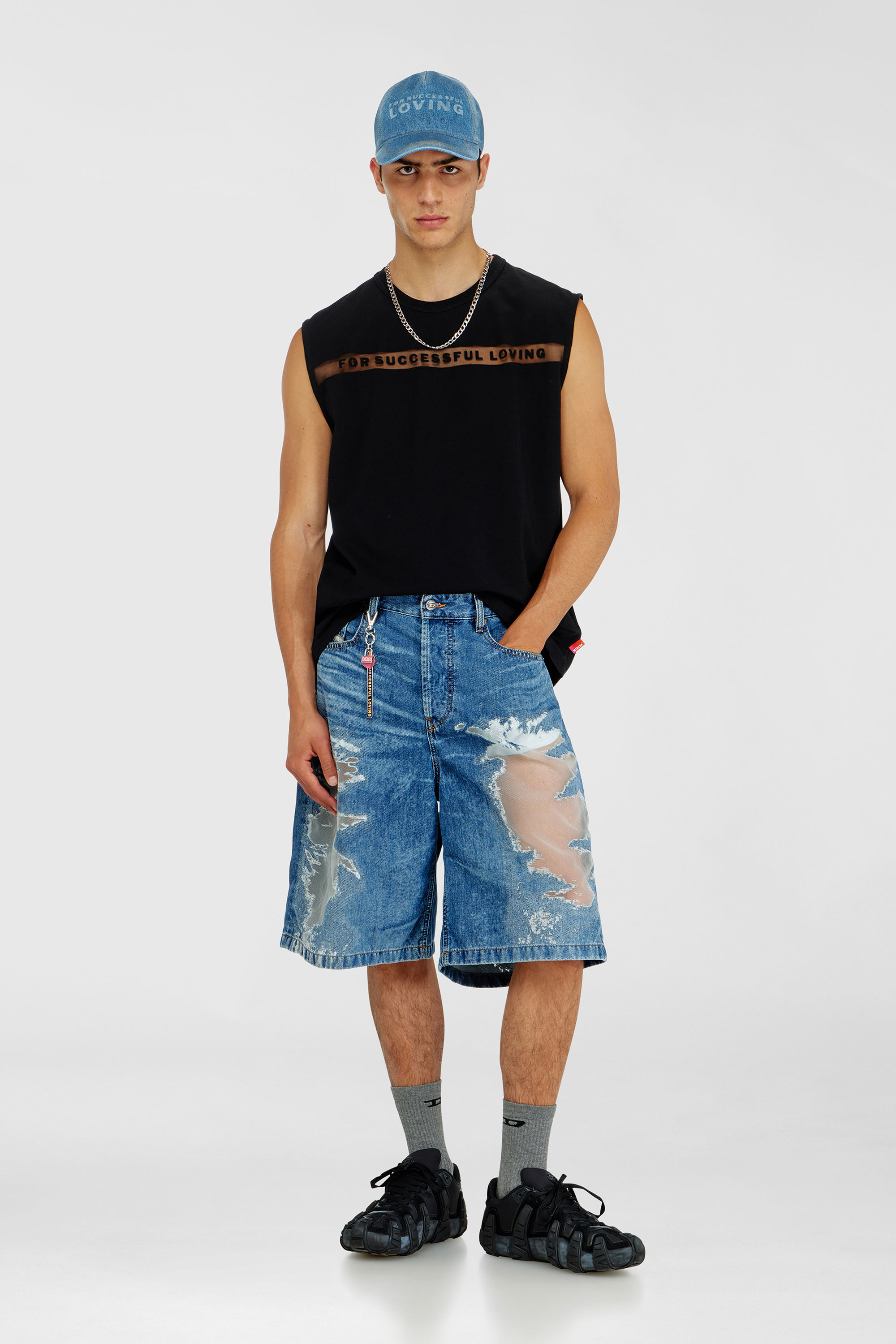 Diesel - PR-T-NORM-BISC-MATI-R, Unisex's Tank top with For Successful Loving logo in Black - 1