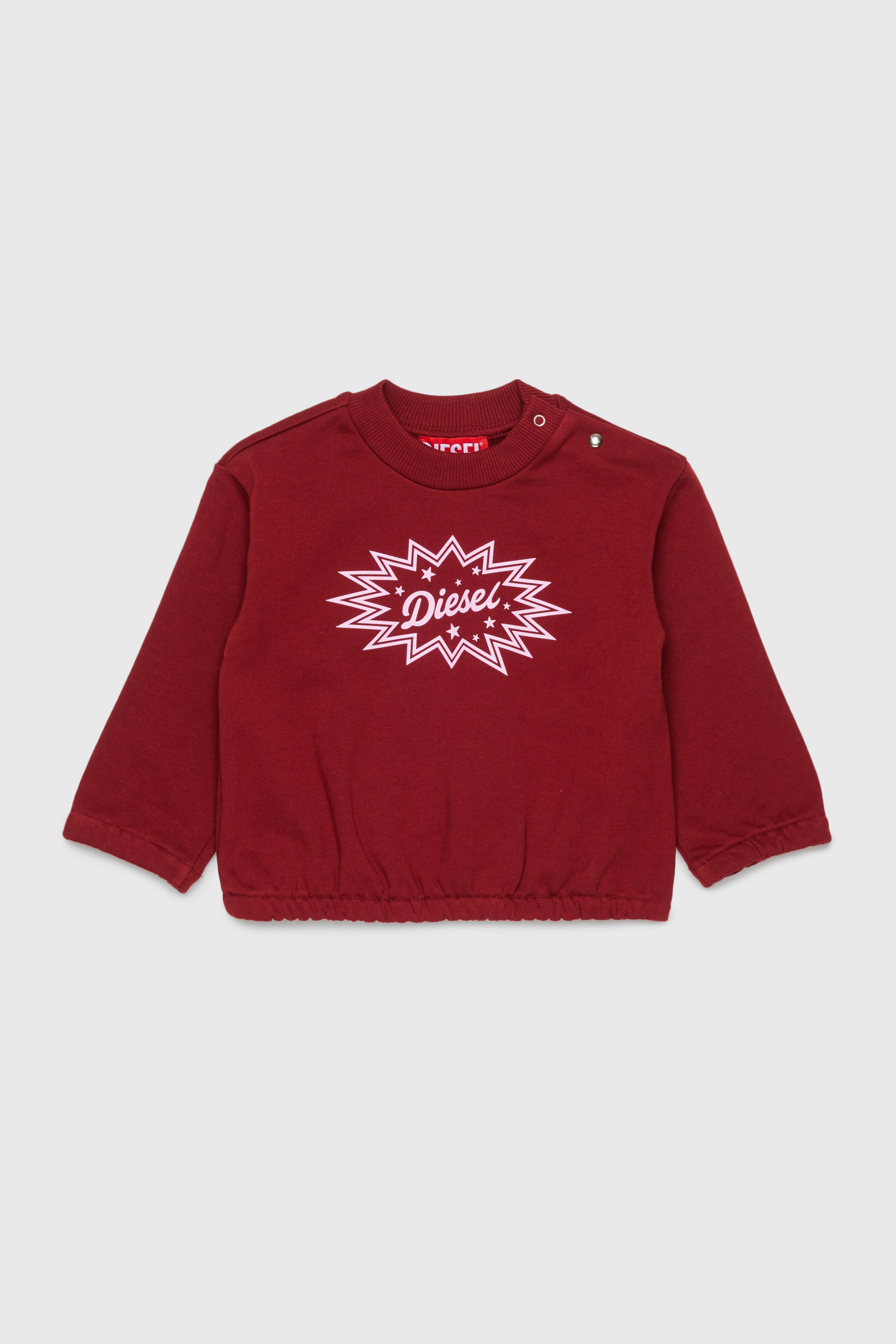 Diesel - SFUMB, Felpa in cotone con stampa logo starburst Donna in Rosso - 1