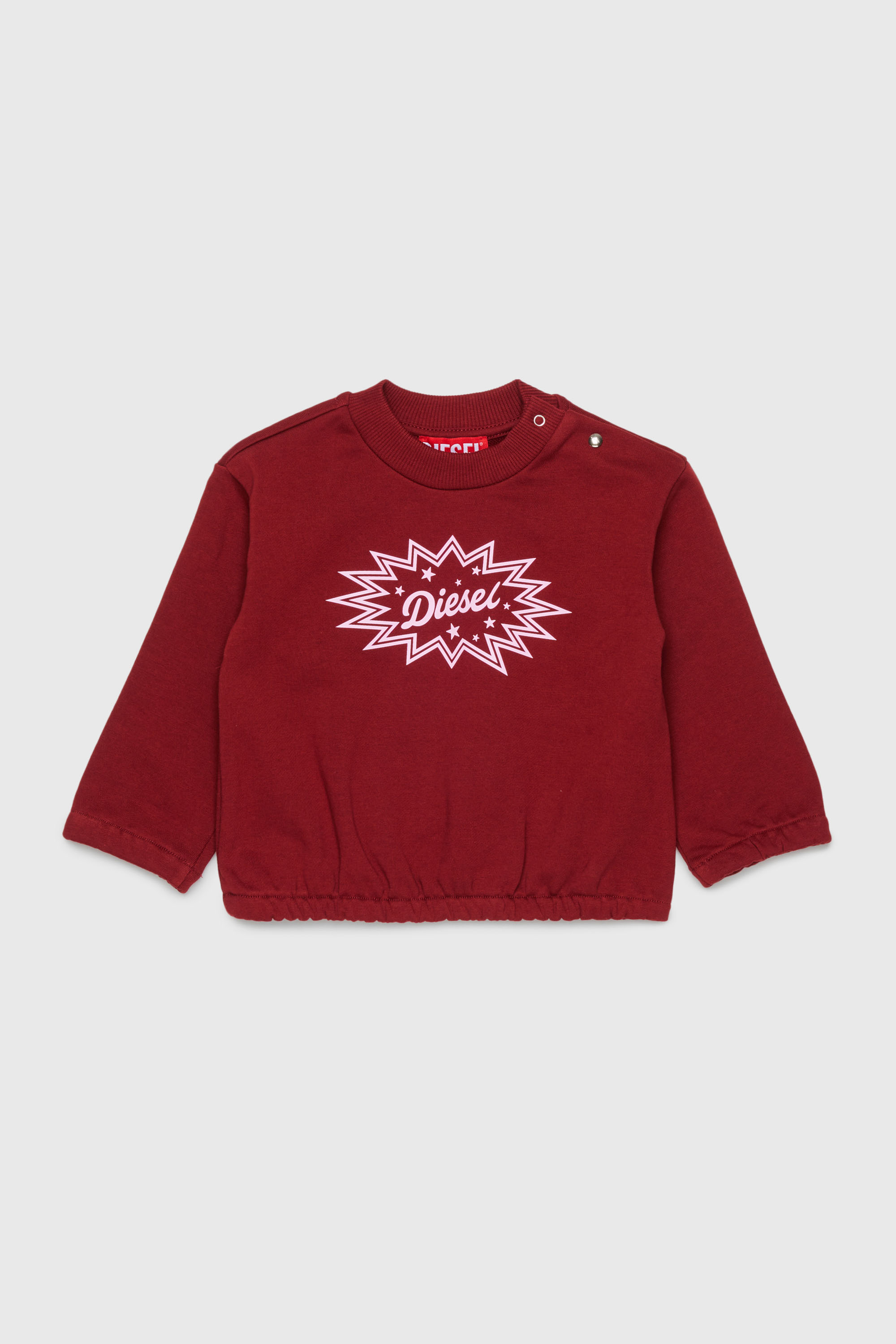 Diesel - SFUMB, Felpa in cotone con stampa logo starburst Donna in Rosso - 1