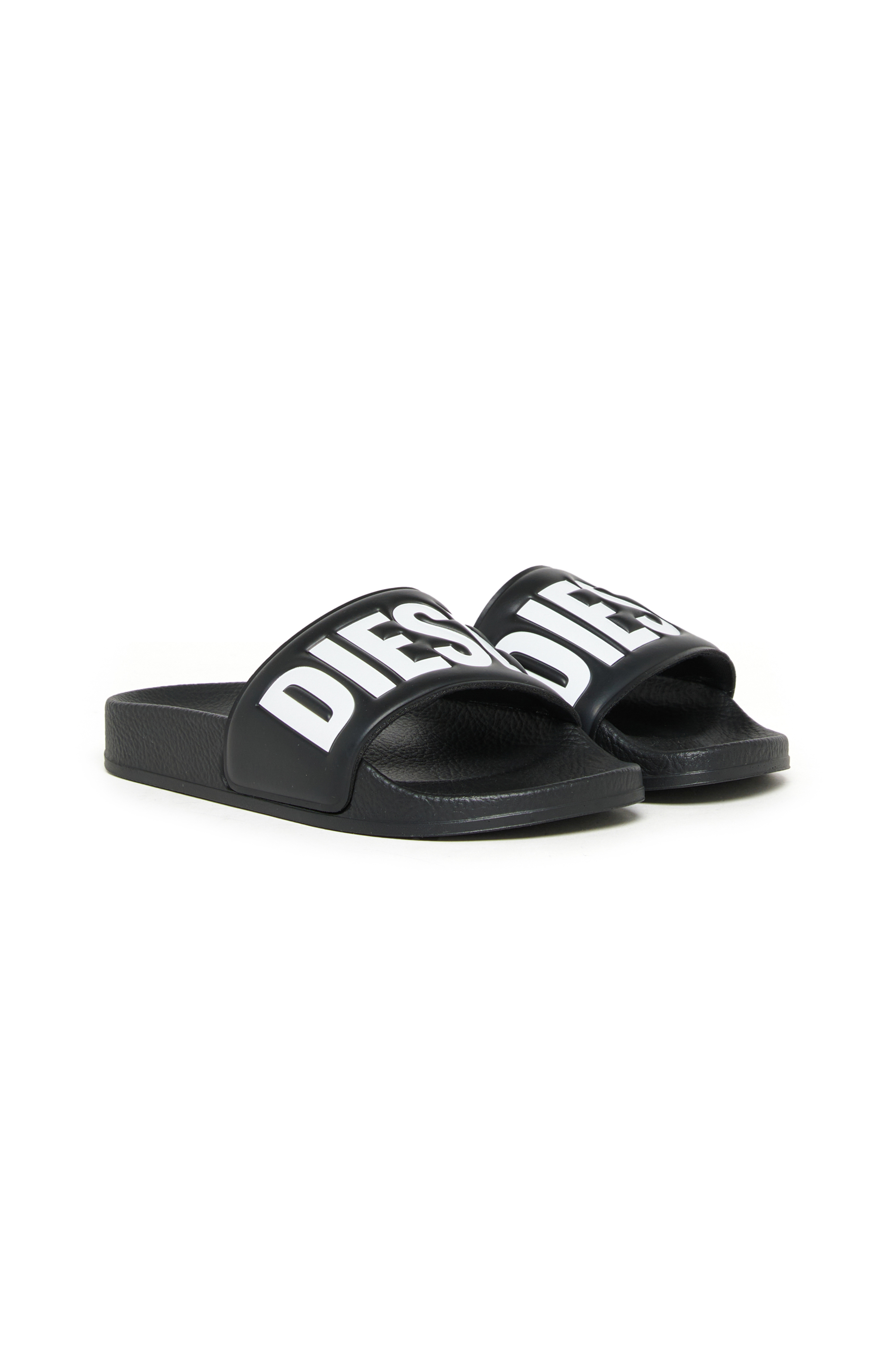 Diesel - SA-BWBISQOF, Sa-Bwbisqof-Slides con logo goffrato Unisex in Nero - 2