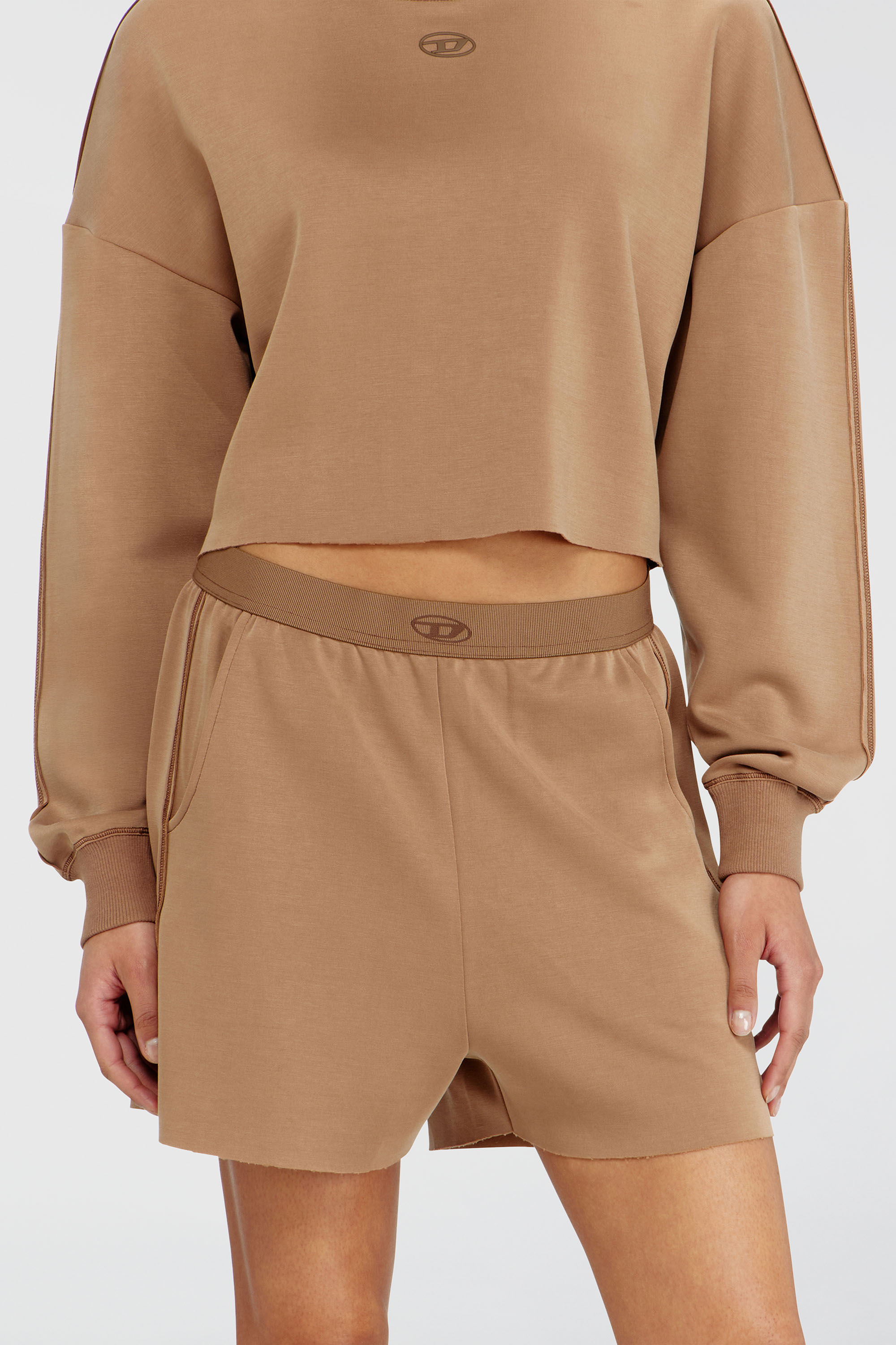 Diesel - MARTHA-UTLT, Pantaloncini in scuba leggero stretch Donna in Marrone - 1