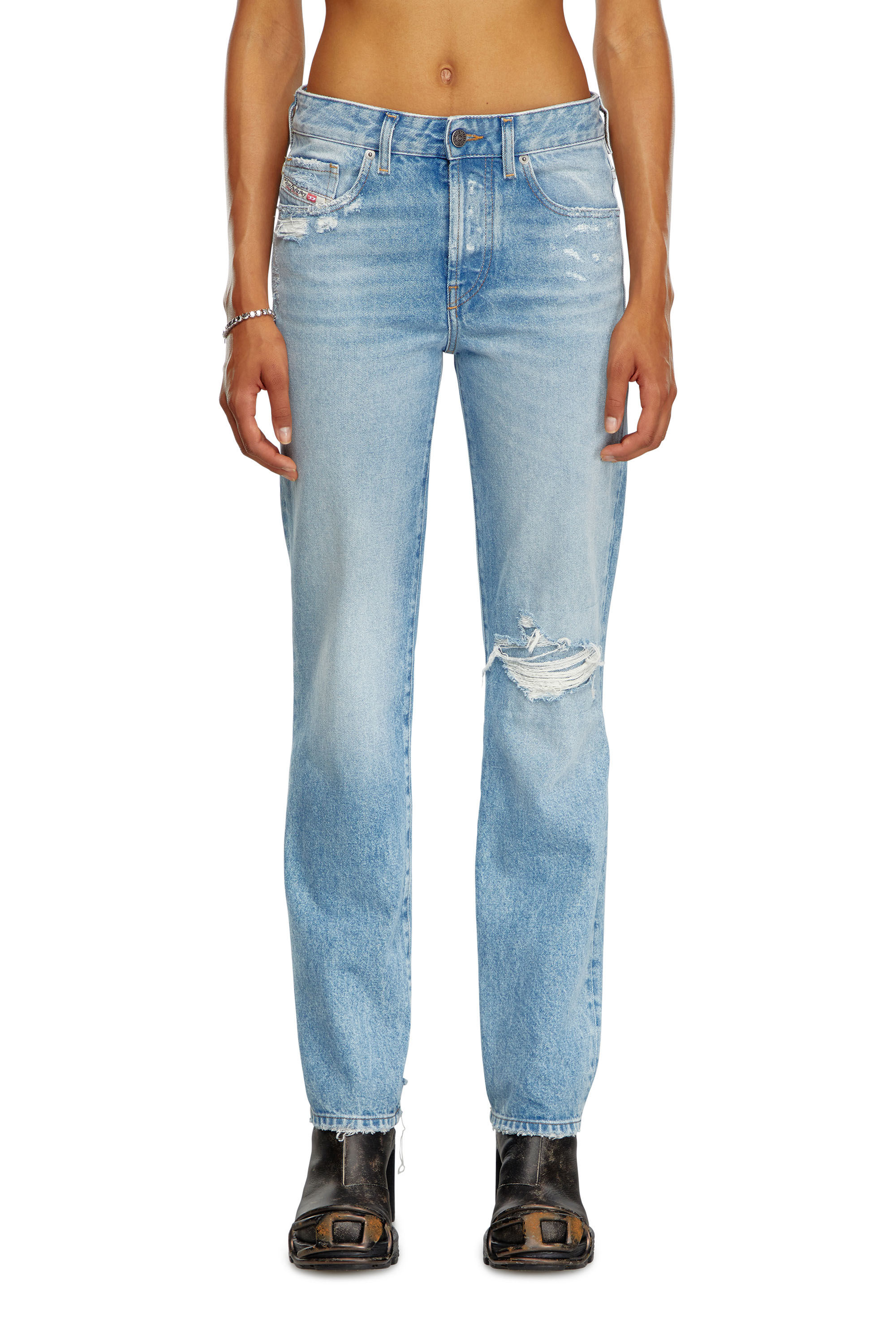 Diesel - Regular Jeans 1989 D-Mine 09J80 Donna, Blu Chiaro - Image 3