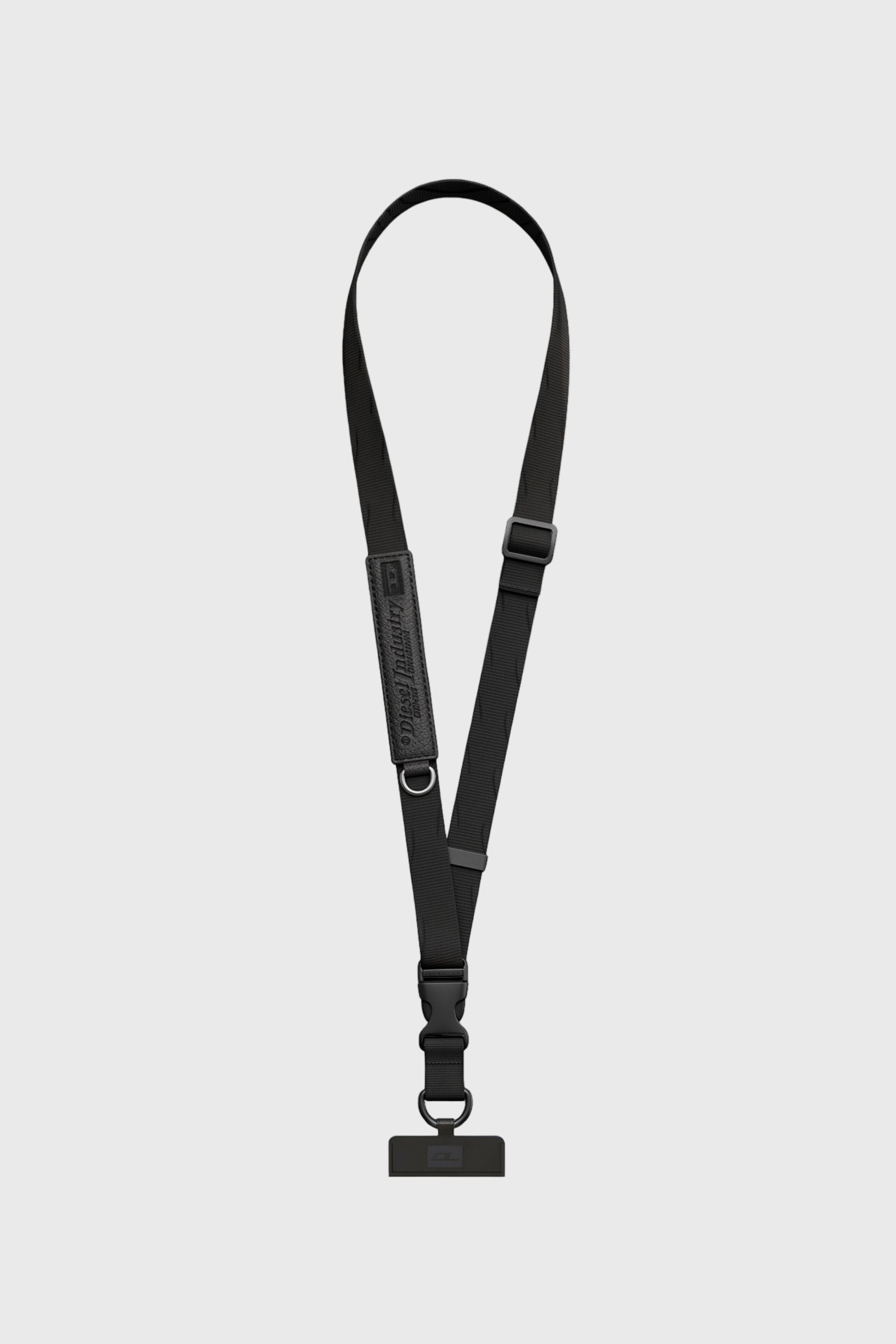 Diesel - 60658 UNIVERSAL STRAP, Tracolla a collana Flag D per smartphone Unisex in Nero - 1
