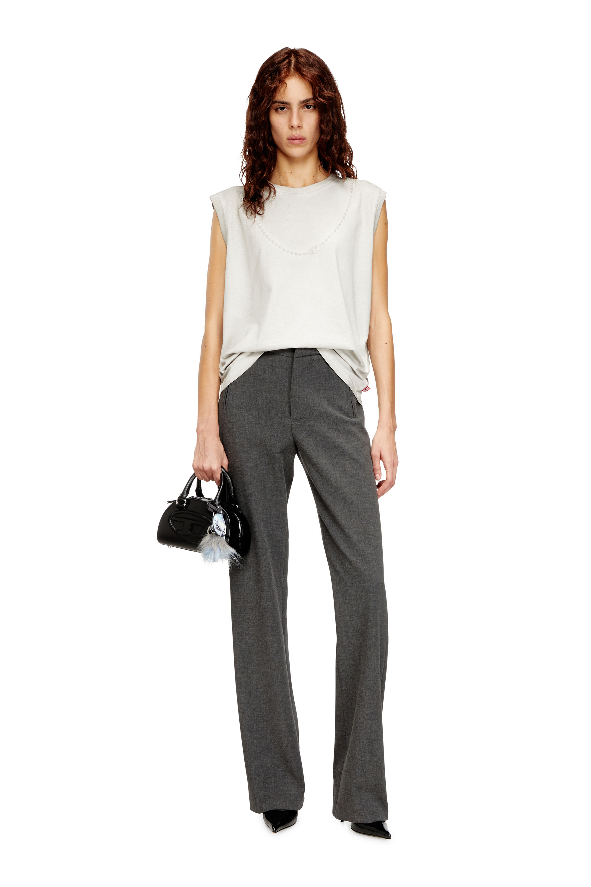 Diesel - T-EMBEJ, Canotta senza maniche con catena in rilievo Donna in Bianco - 2