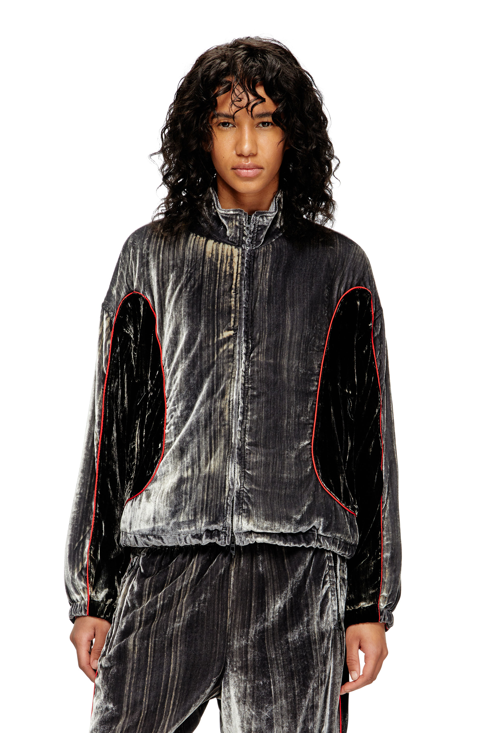 Diesel - G-RIFFIN, Giacca sportiva in velluto di seta distressed Donna in ToBeDefined - 1