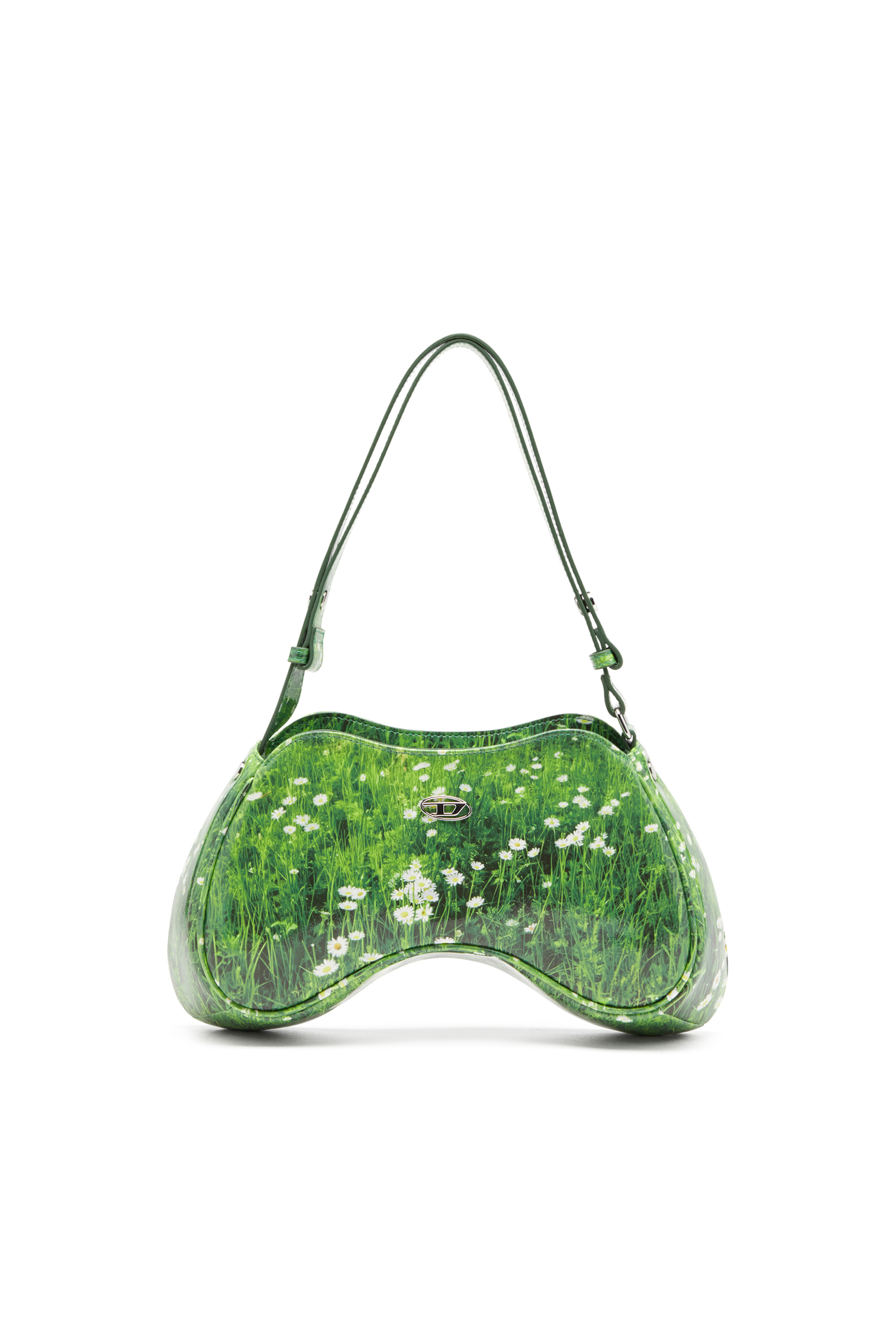 Diesel - PLAY SHOULDER, Play-Borsa a spalla lucida Donna in Verde - 1