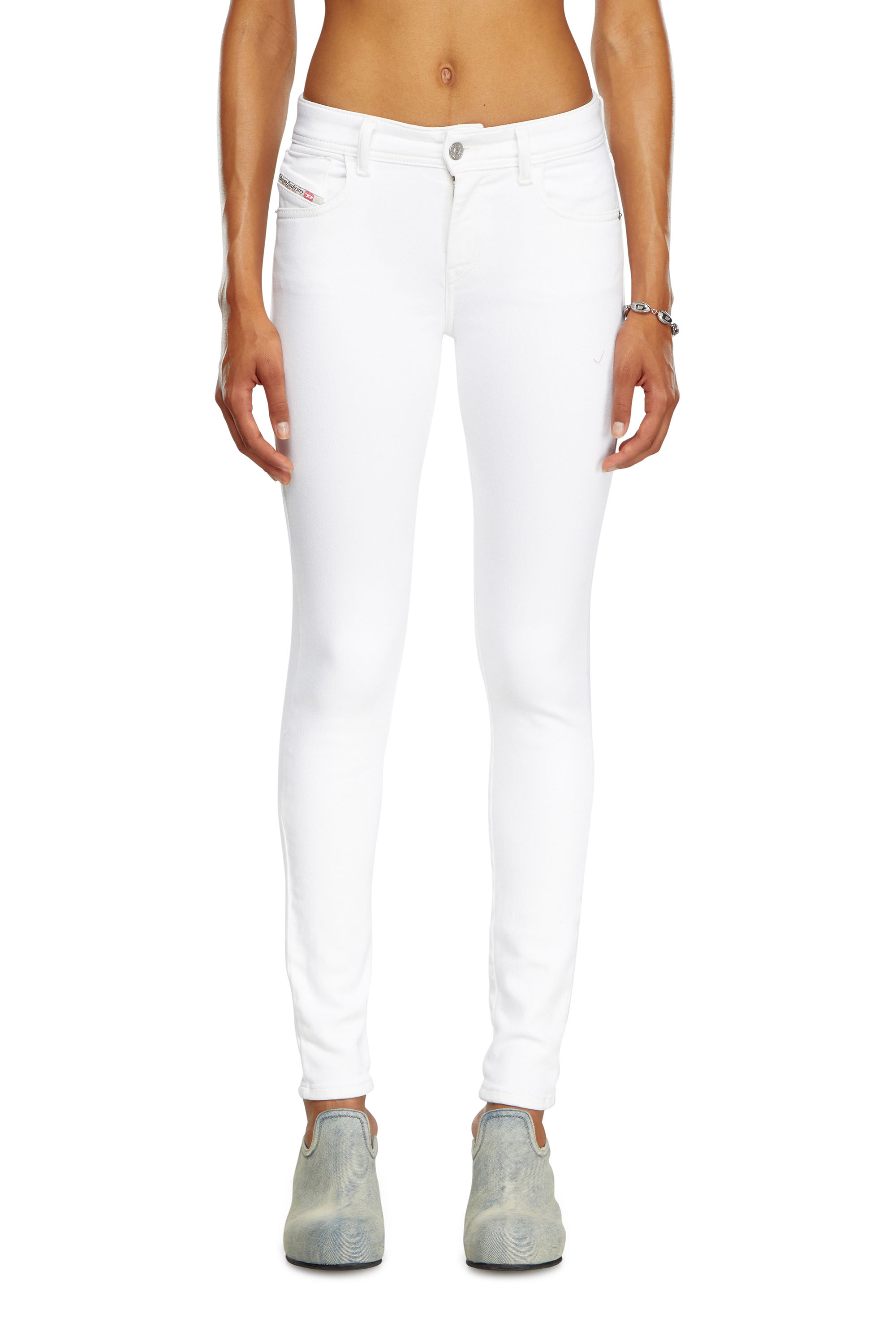 Diesel - Skinny Jeans 2017 Slandy 09F90 Donna, Bianco - Image 1
