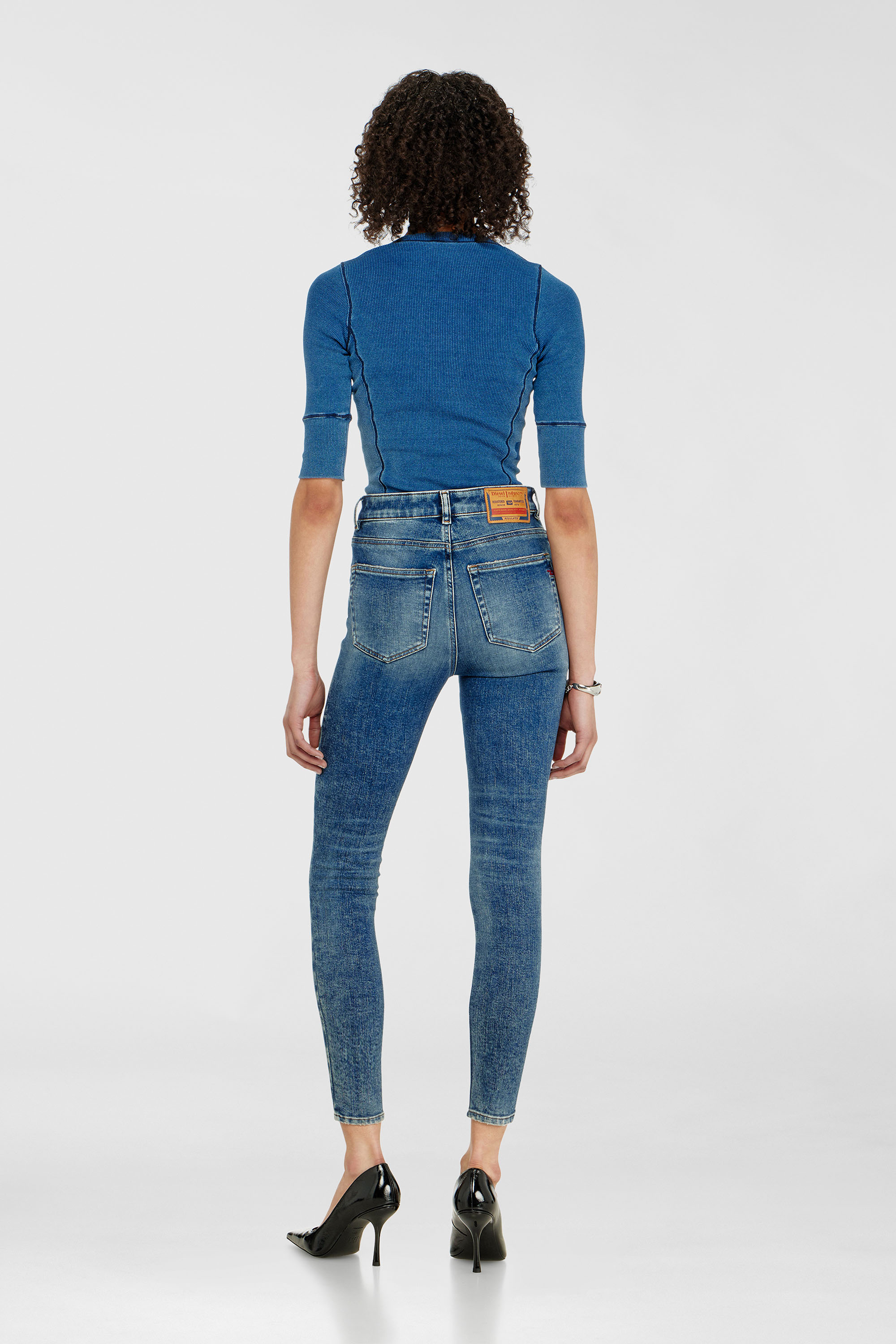 Diesel - Skinny Jeans 1984 Slandy-High 09P72 Donna, Blu medio - Image 3