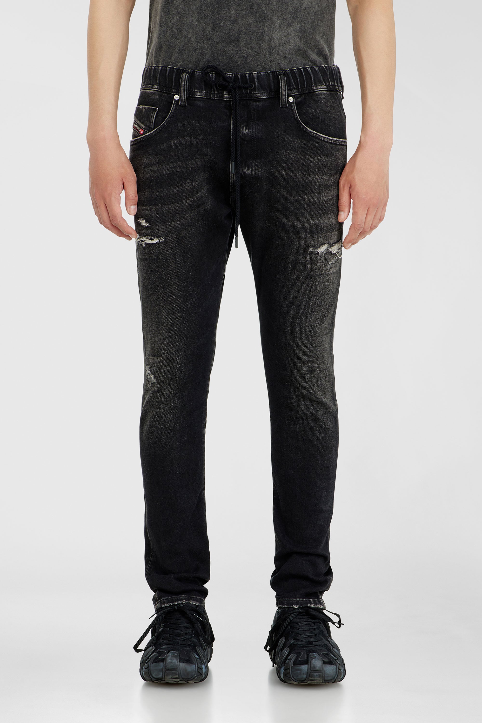 Diesel - Regular E-Krooley Joggjeans&reg; 09Q22 Uomo, Nero/Grigio scuro - Image 1