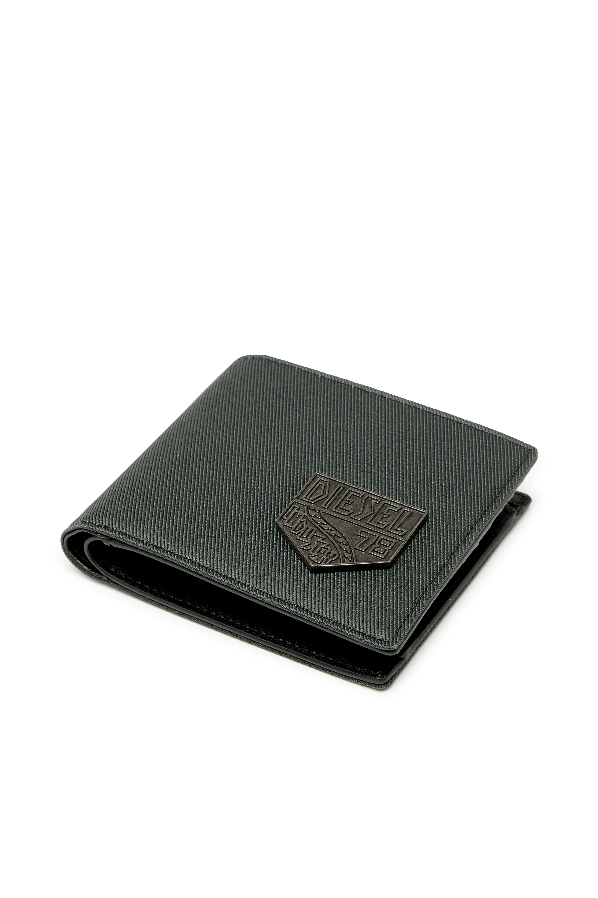 Diesel - D-PACK BI FOLD COIN 3D, Portafoglio piccolo bi-fold con patch Diesel Uomo in Verde - 4