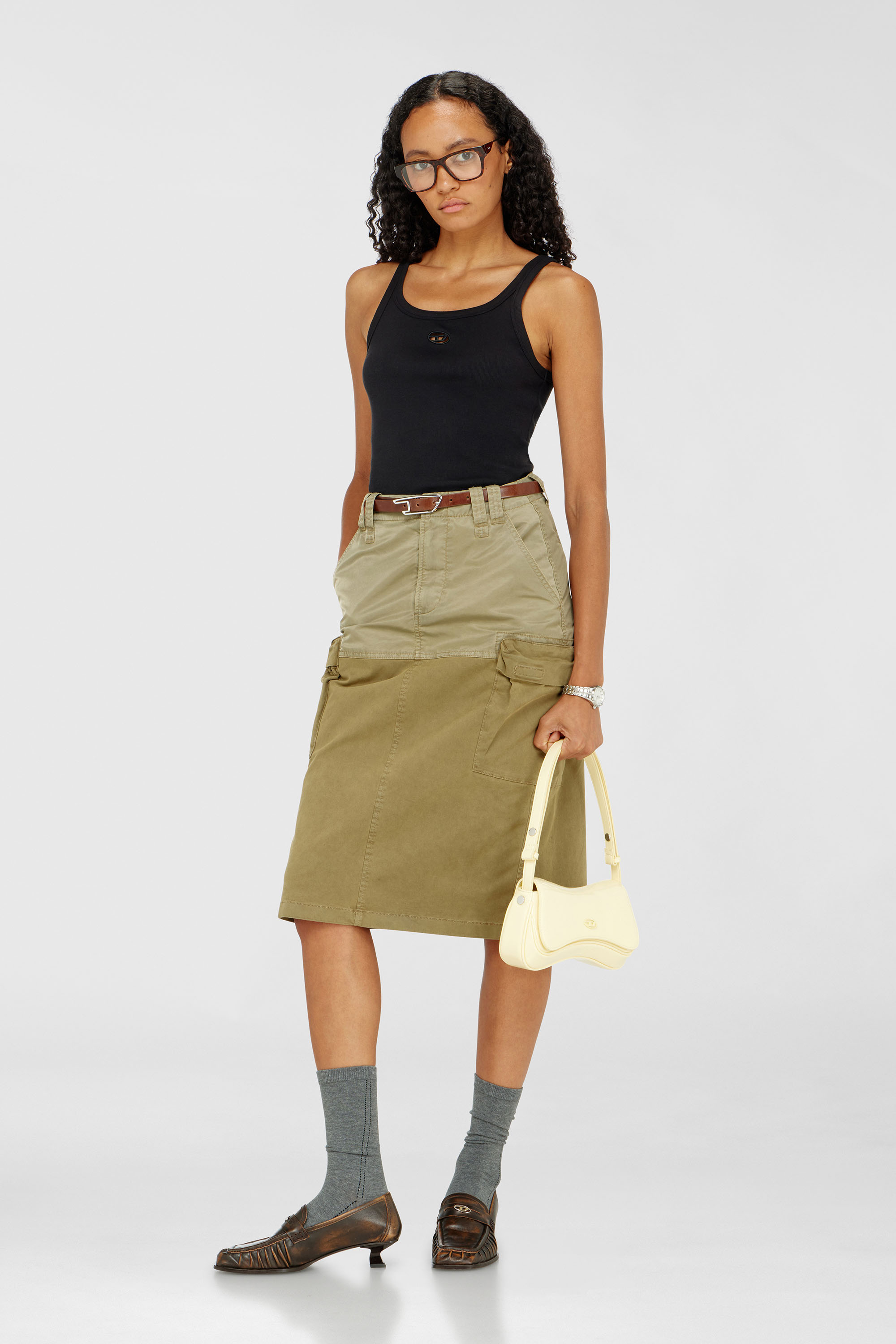 Diesel - T-WIFE-OD, Canotta slim con Oval D tagliato al laser Donna in Nero - 2