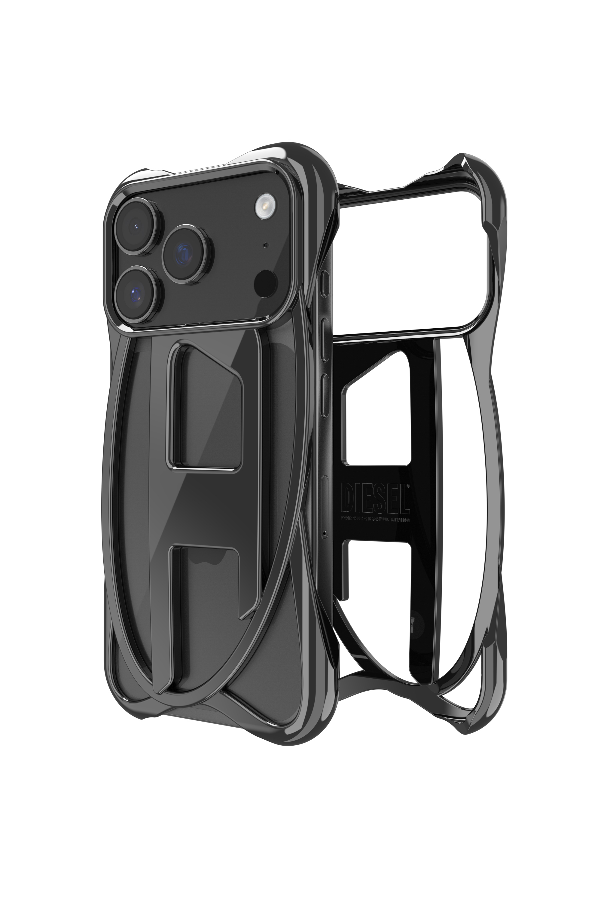Diesel - 60448  D FRAME CASE, Custodia lucida Caged D per iPhone 17 Pro Unisex in Nero - 1