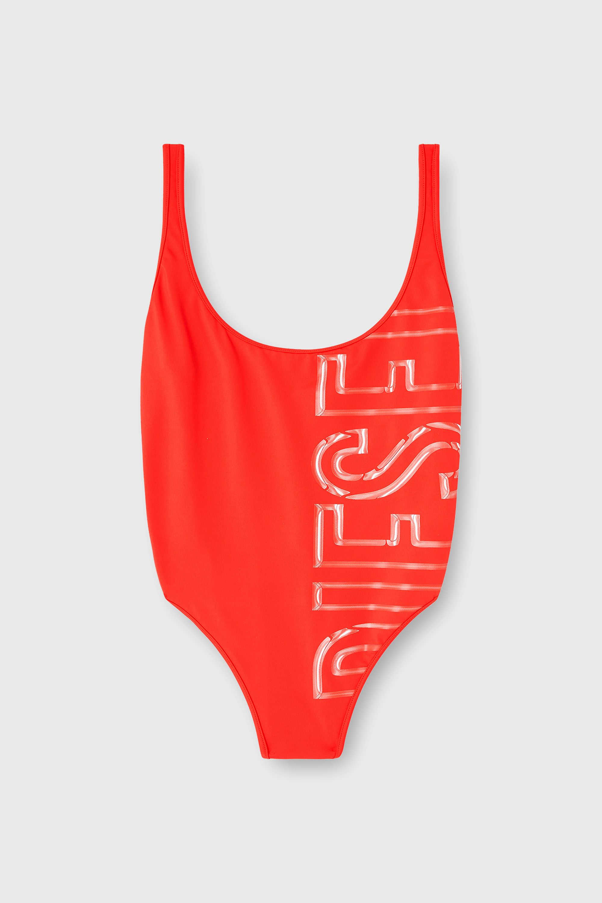 Diesel - PAMELA-D-CORE, Woman's Swimsuit with logo print in Red - 2