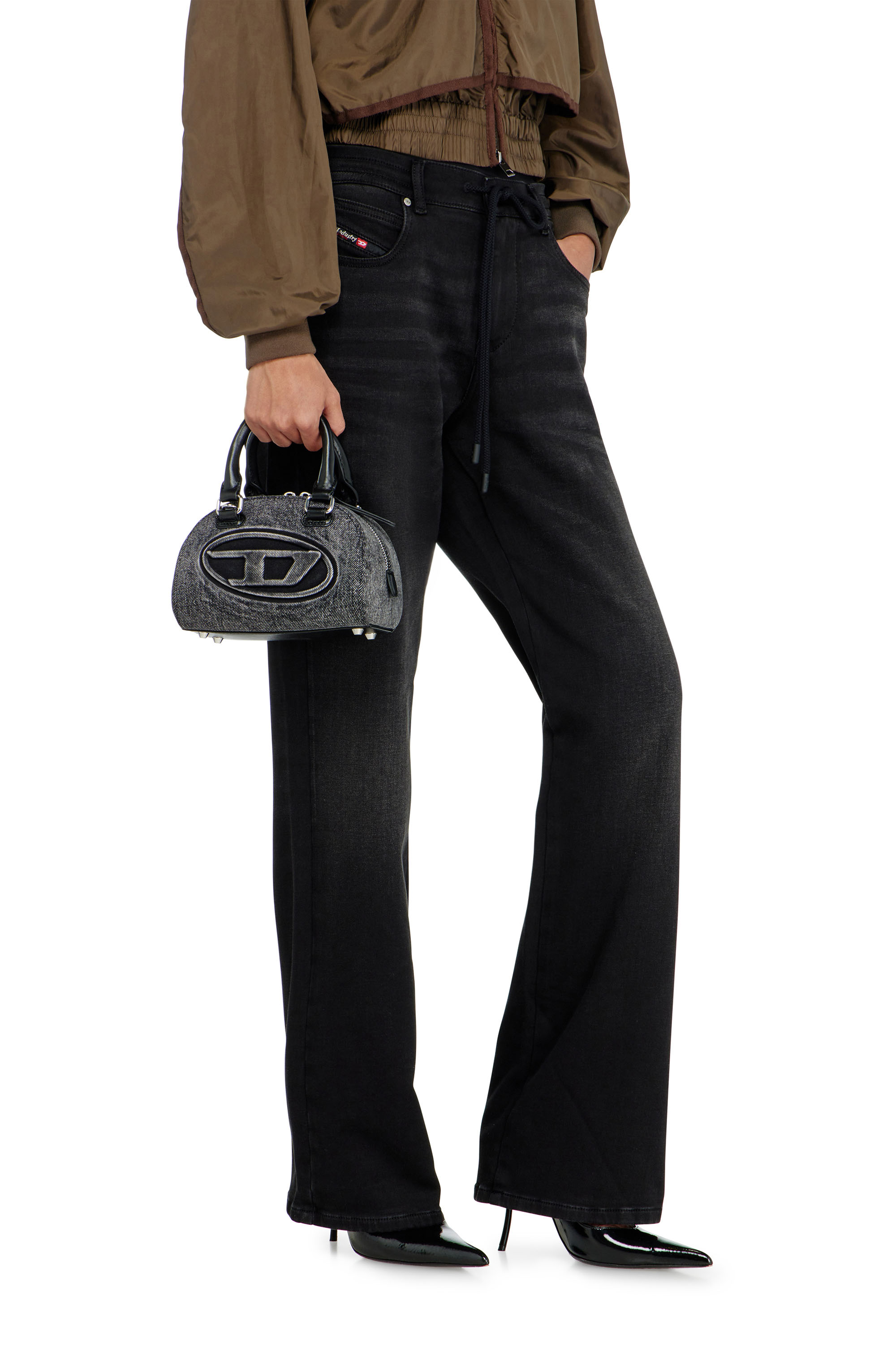 Diesel - Regular 2071 D-Meel Joggjeans&reg; 09P90 Donna, Nero/Grigio scuro - Image 5
