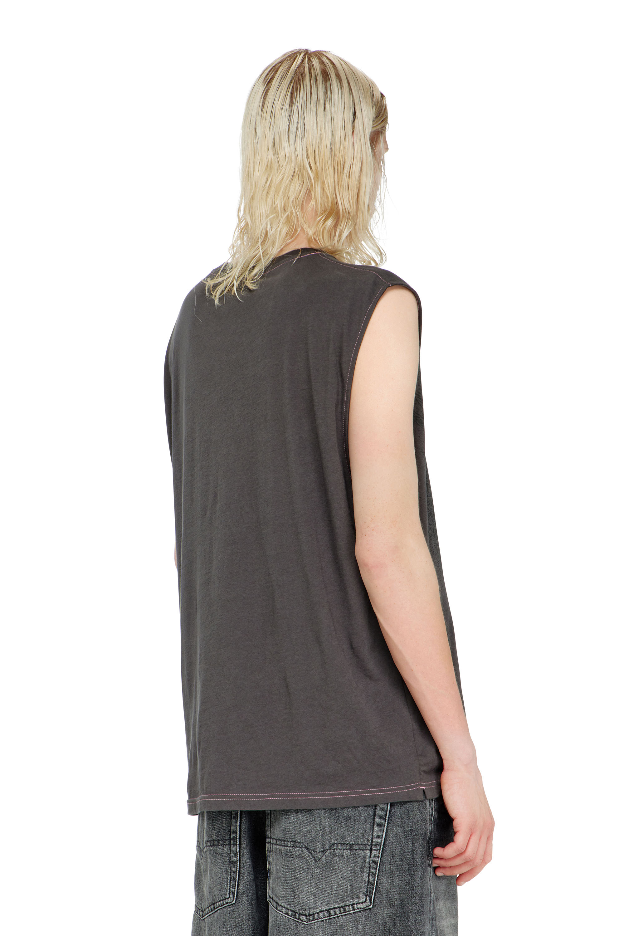 Diesel - T-BOXT-SL-NOTCH, Top senza maniche in cotone con grafica tono su tono Uomo in ToBeDefined - 4