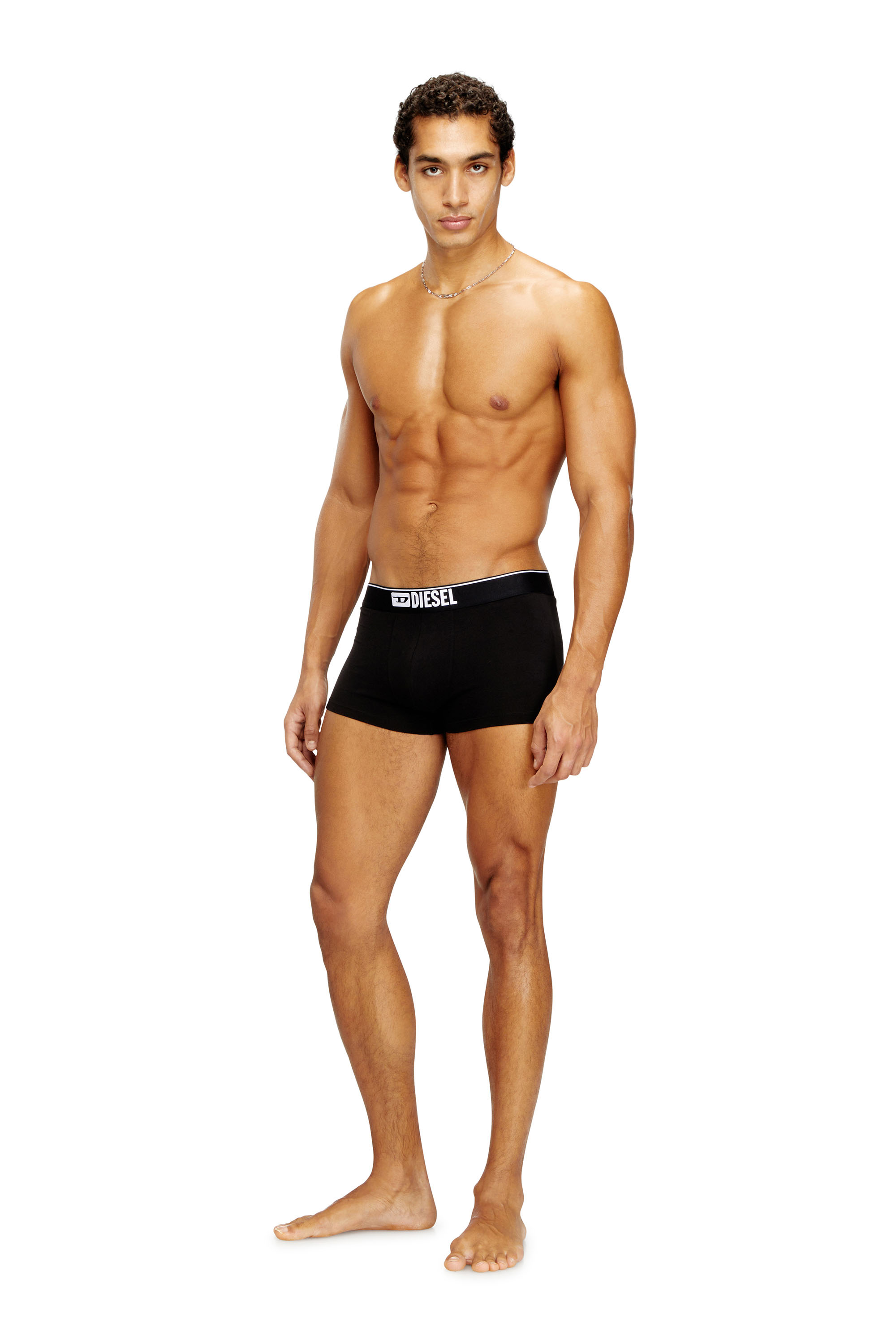 Diesel - DAMIEN-D-BOX-3PACK, Confezione da 3 boxer in cotone elasticizzato con stampa integrale Uomo in Nero - 1