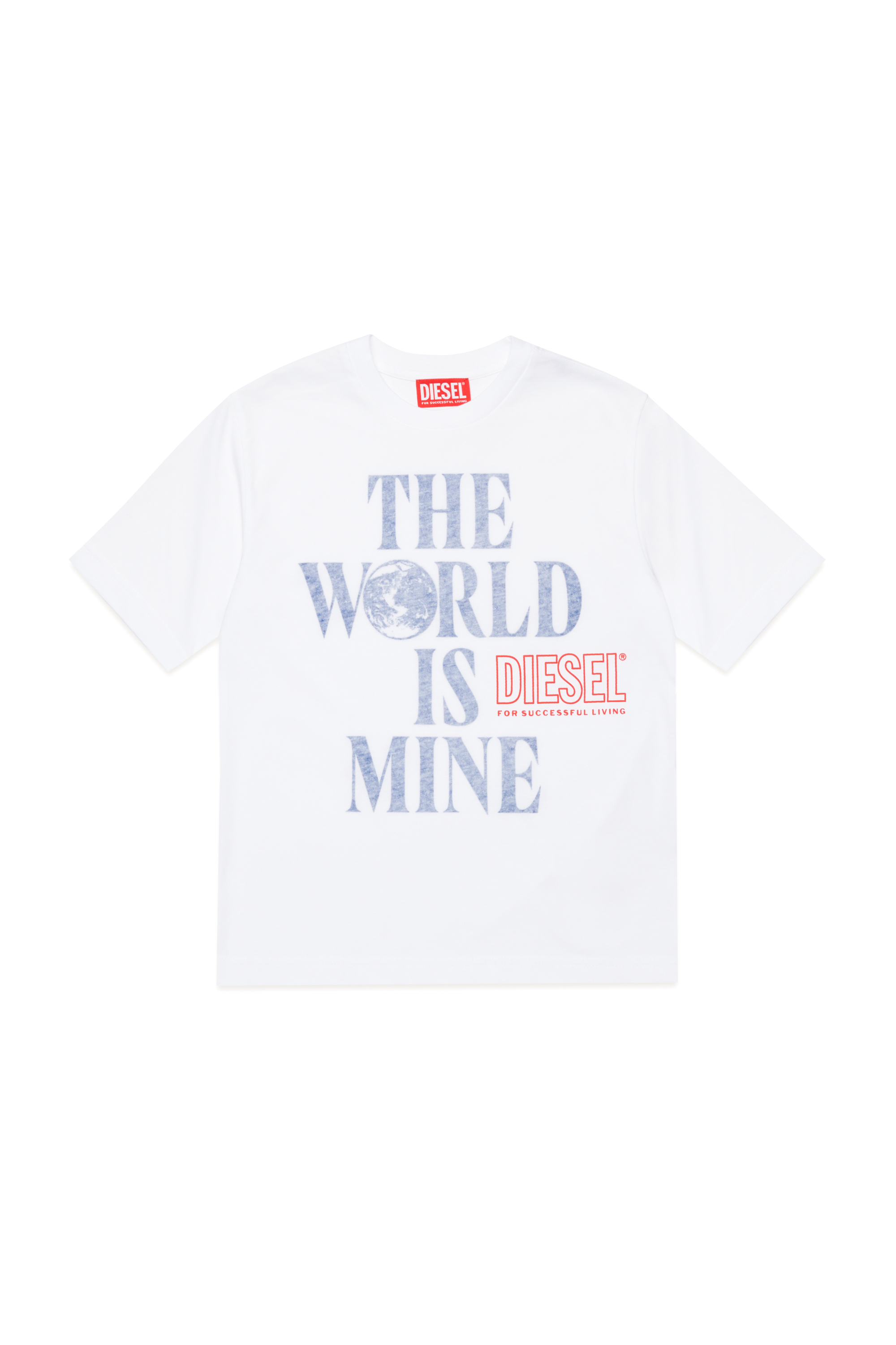 Diesel - TWASHL7 OVER, Man T-shirt with World is Mine logo in White - Image 1